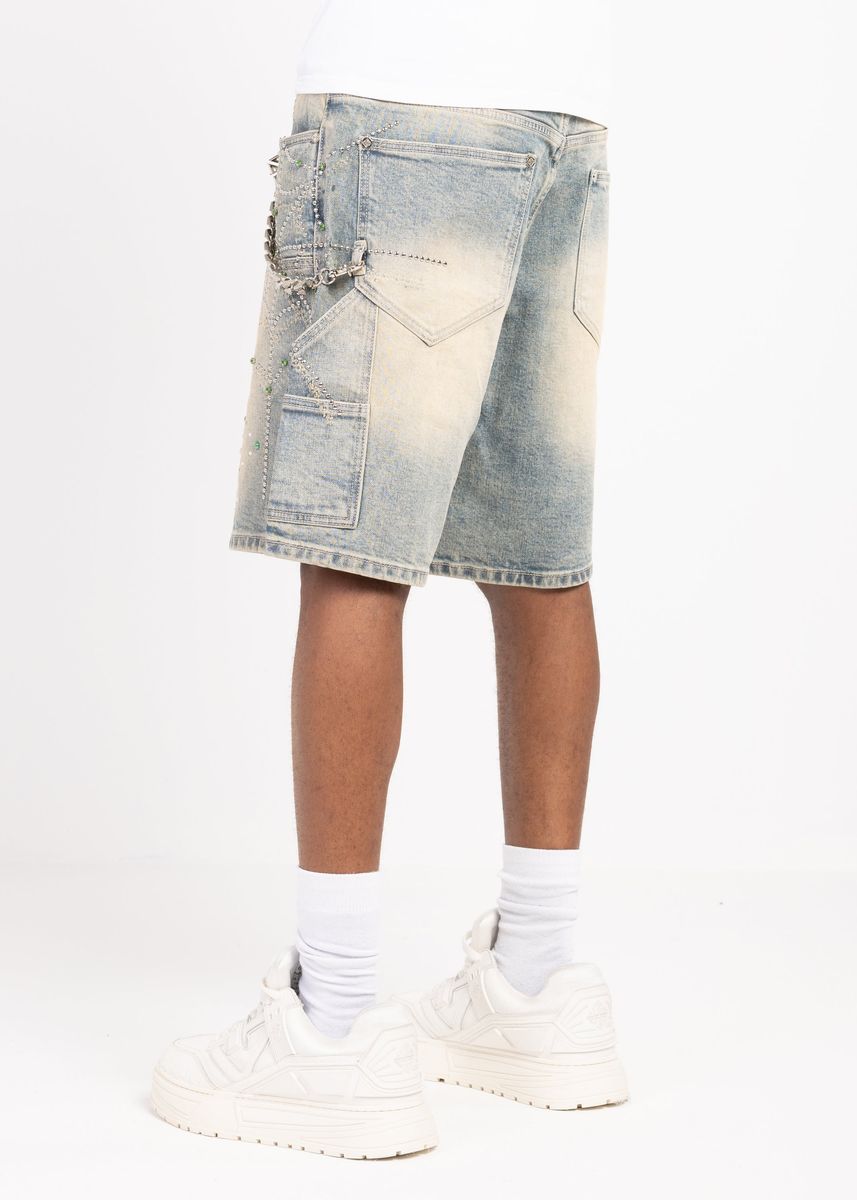Guapi Emerald Spider Denim Shorts