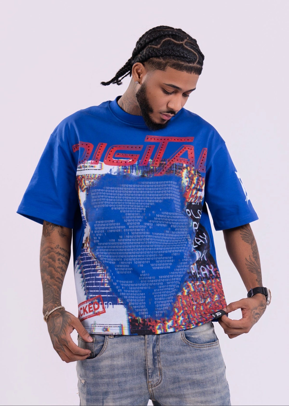 Digital Hacked T-Shirt In Blue