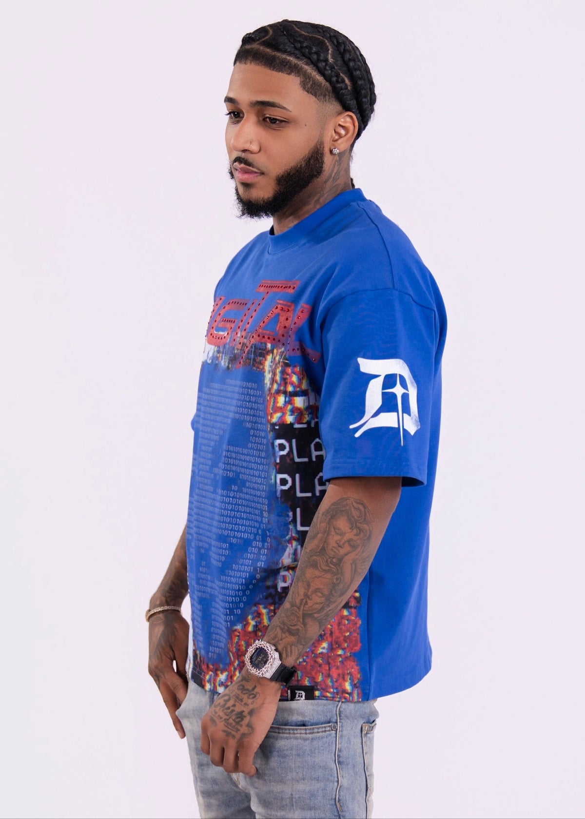 Digital Hacked T-Shirt In Blue