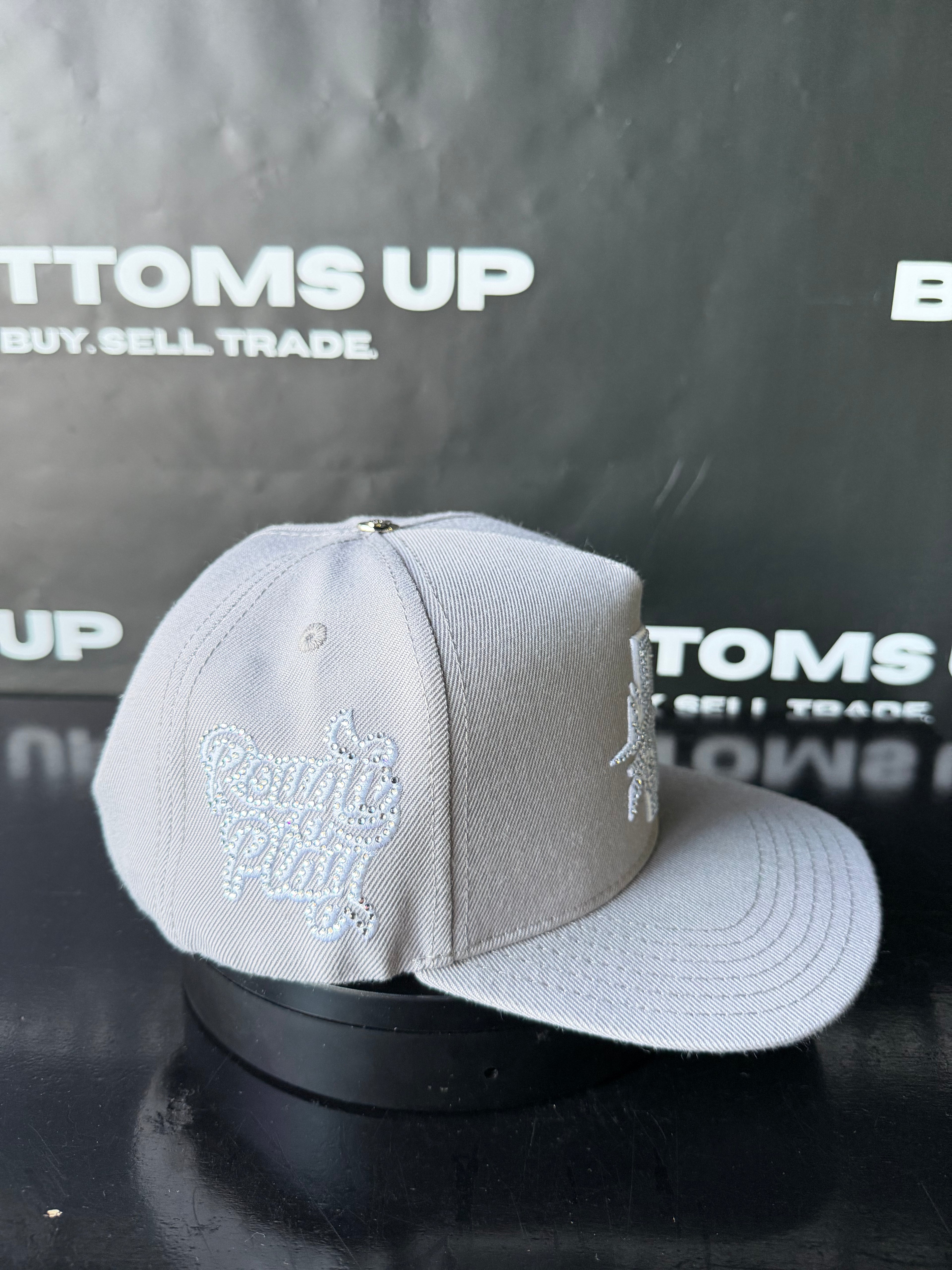 Roughplay Gray Rhinestone Snapback Hat