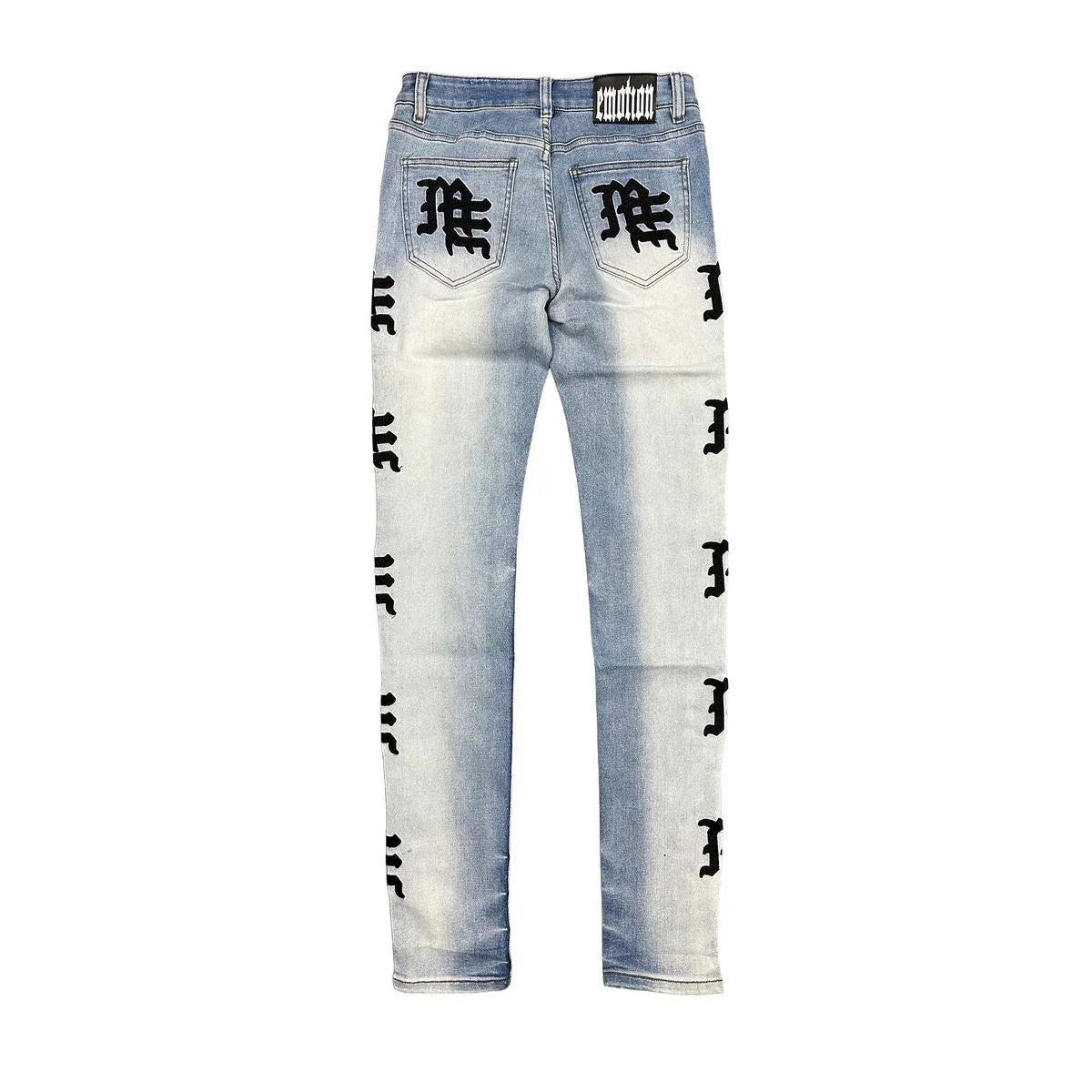 Mixed Emotion Monogram Light Blue Denim Wash Jean