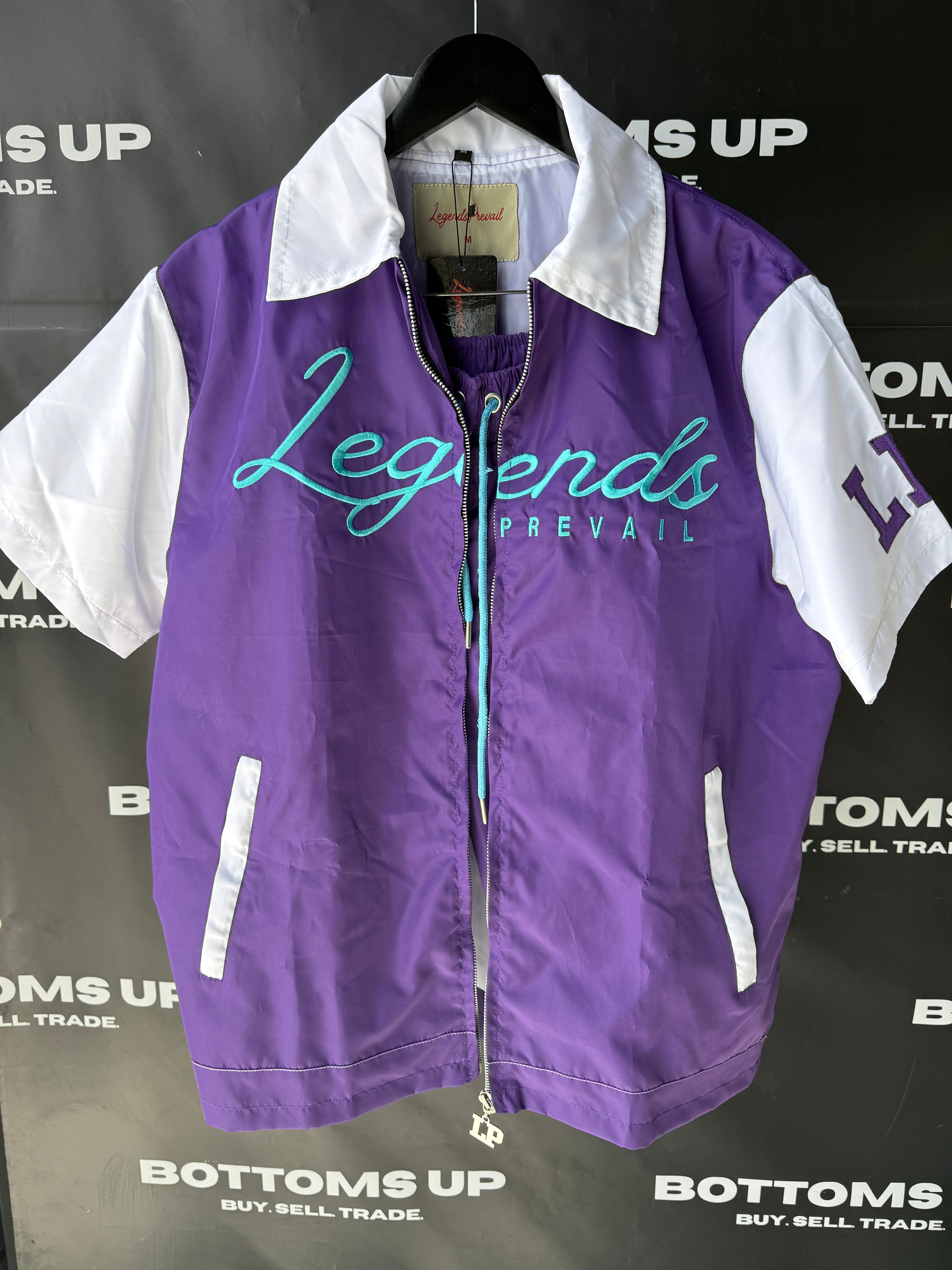 Legends Prevail Short Sleeve Windbreaker Set in Purple and White