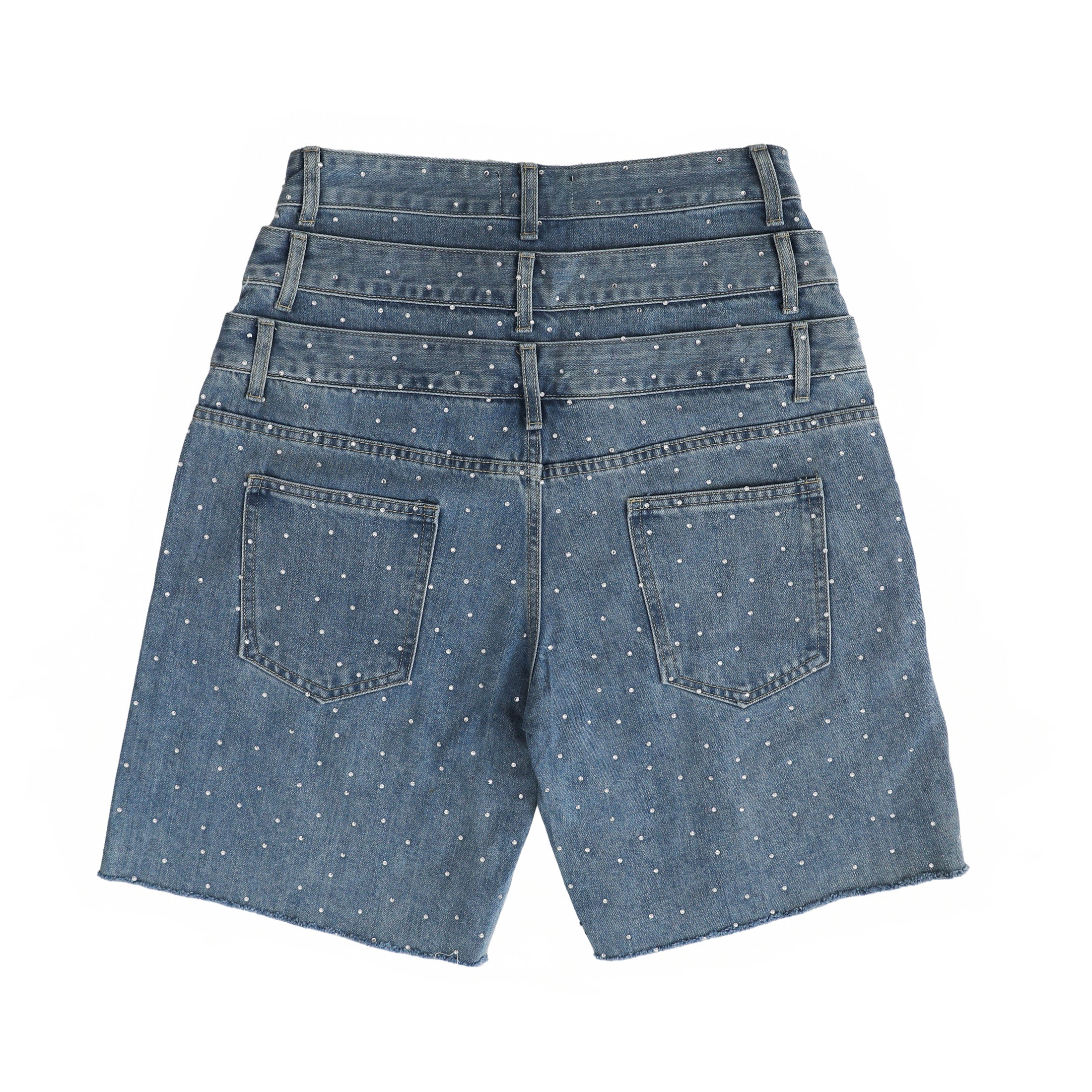 Prestige Triple Waist Blue Denim Shorts