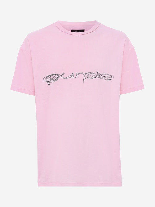 Purple Brand Cotton Logo Inside-out T-Shirt In Pink P101-TLLL425