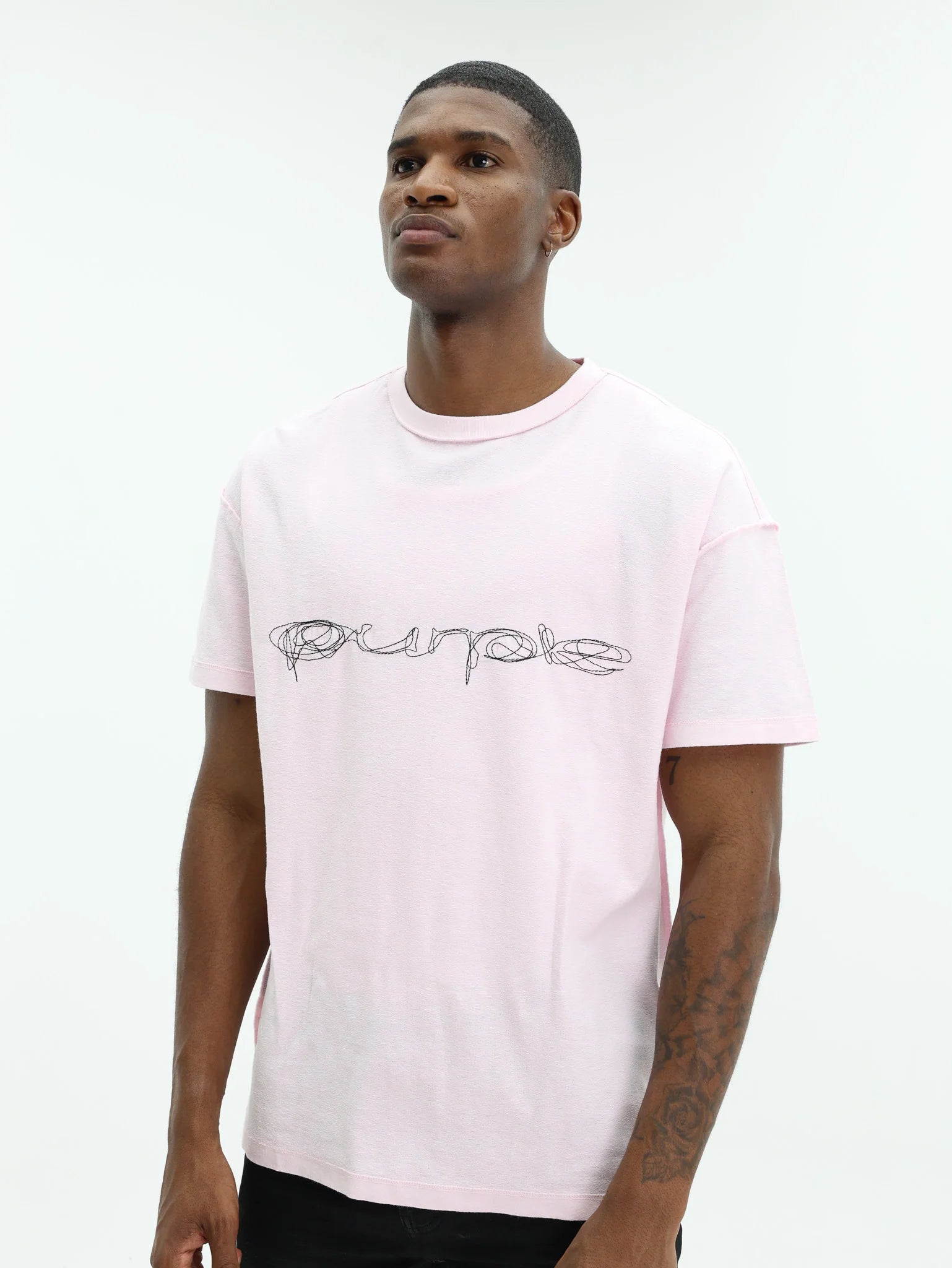 Purple Brand Cotton Logo Inside-out T-Shirt In Pink P101-TLLL425