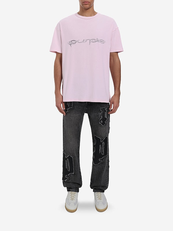 Purple Brand Cotton Logo Inside-out T-Shirt In Pink P101-TLLL425