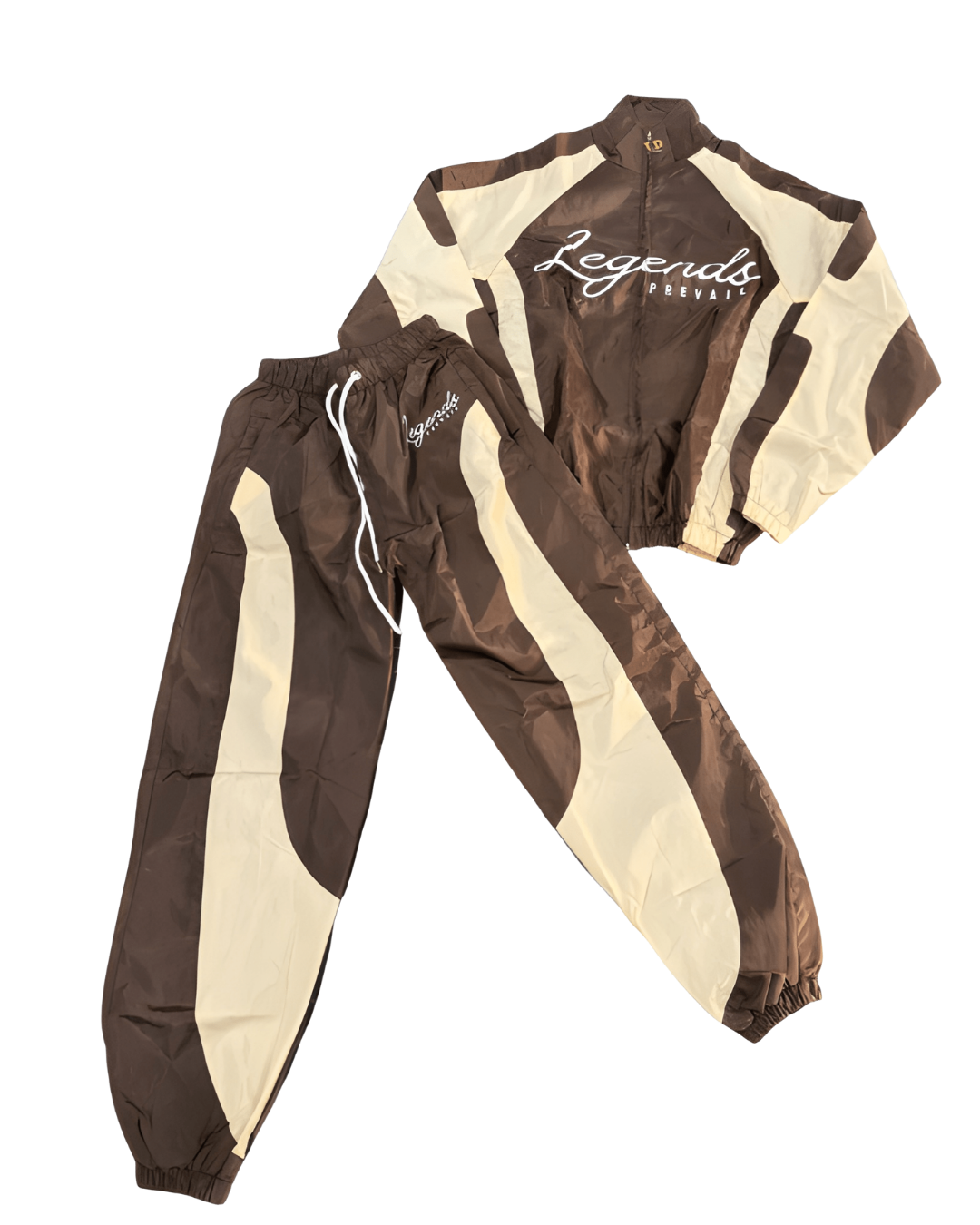 Legends Prevail Windbreaker Set In Brown