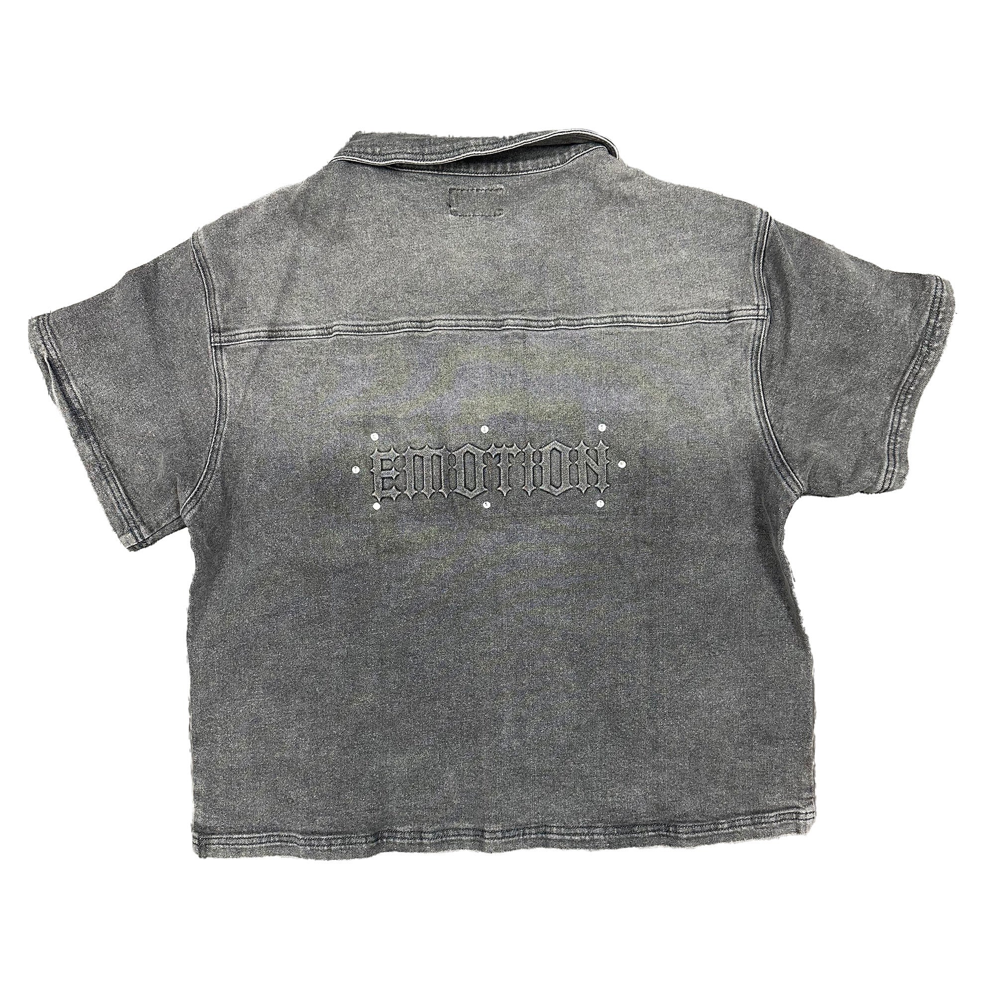 Mixed Emotion Paisley' Denim Grey Shirt