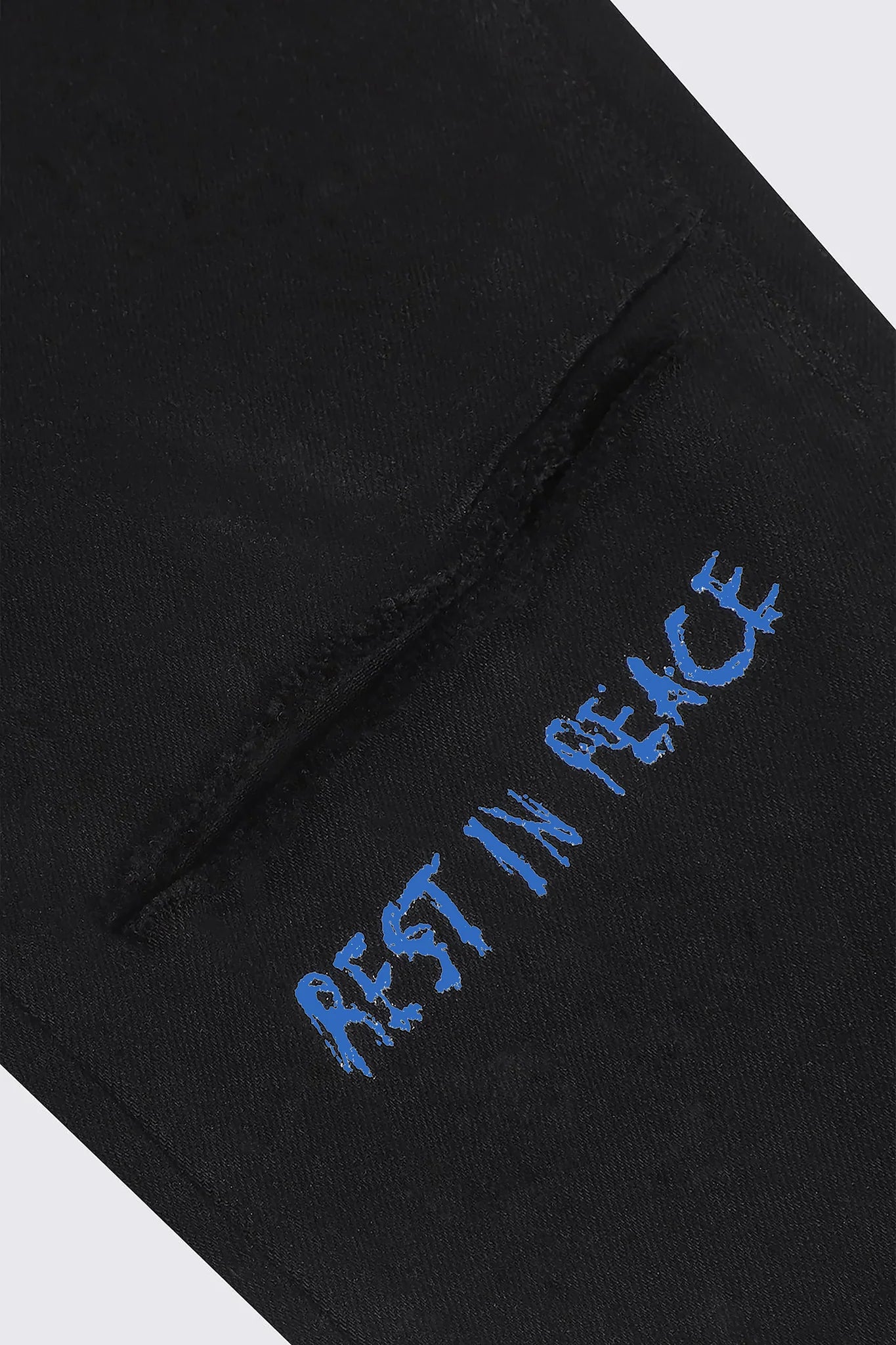 RTA Bryant Ripped Skinny Jean Black Blue  Rest In Peace