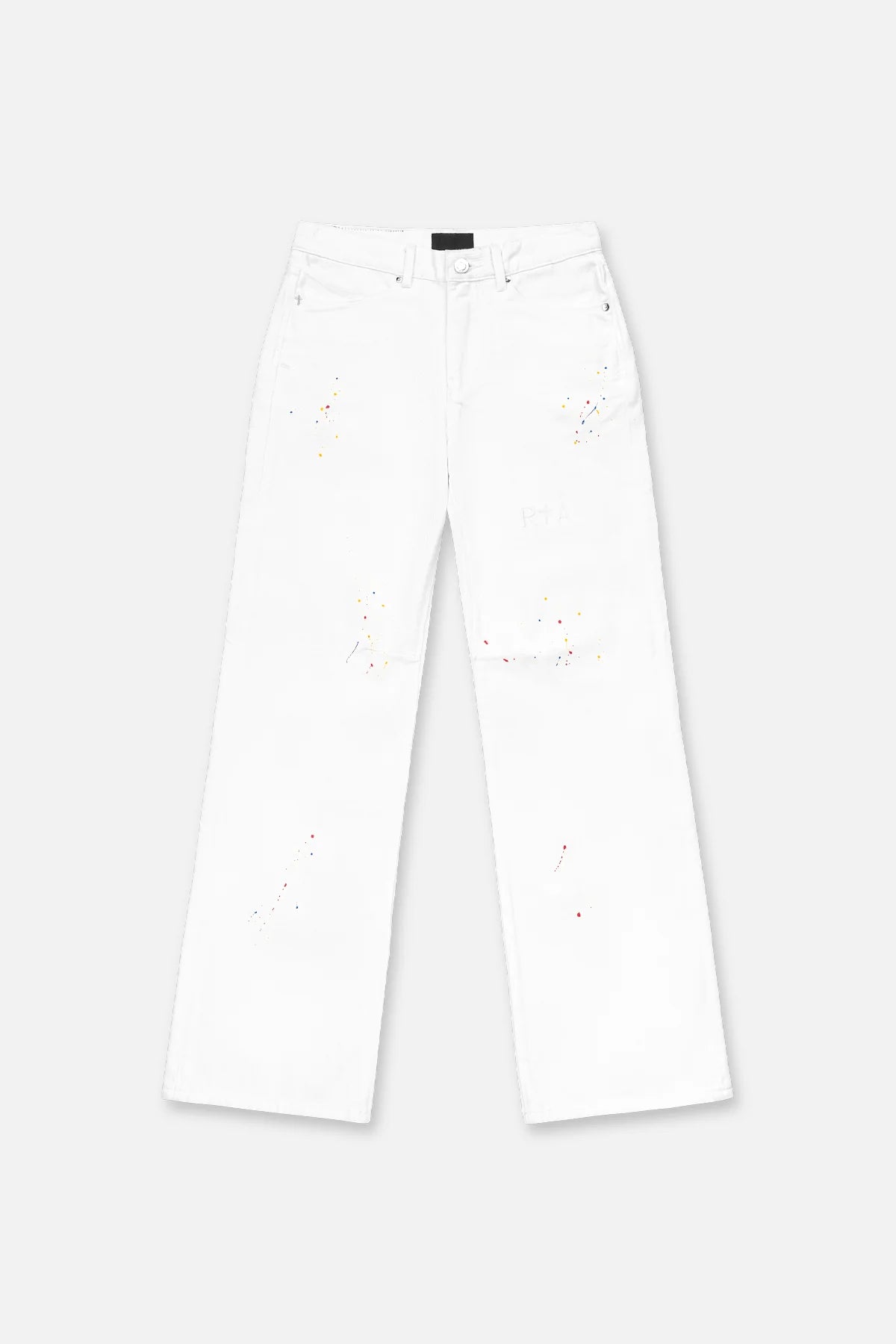 RTA Jamie Wide Leg Flare White Tri Paint Jean