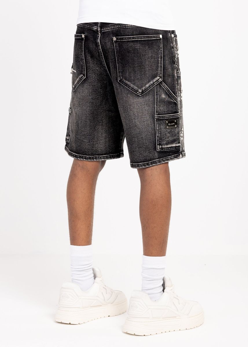 Guapi Obsidian Black Spider Denim Shorts