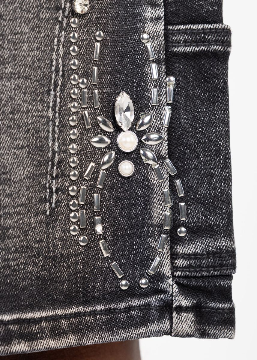 Guapi Obsidian Black Spider Denim Shorts