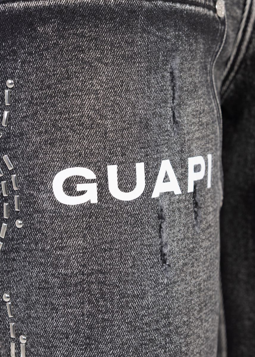 Guapi Obsidian Black Spider Denim Shorts