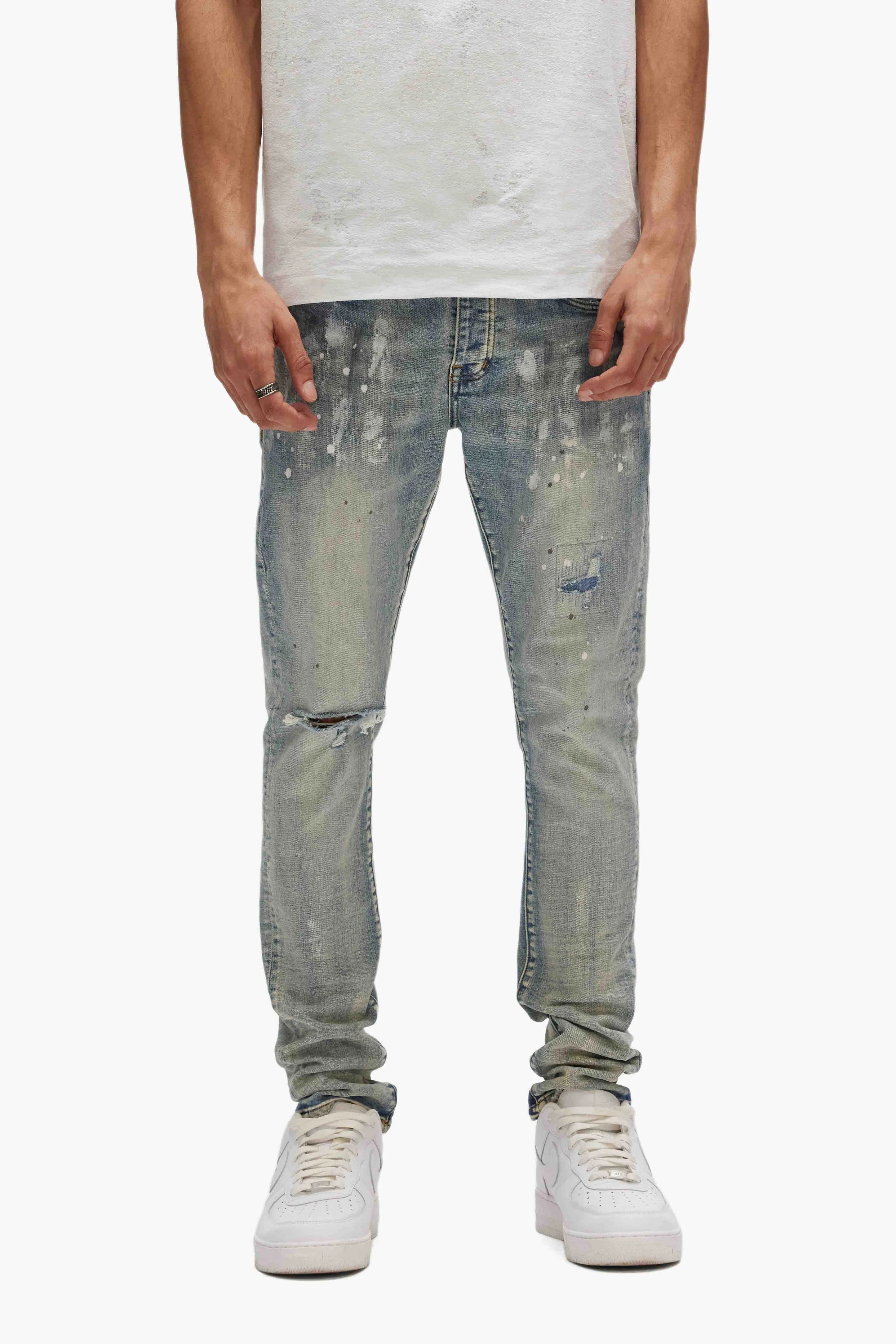 Purple Brand Paint Blowout Jeans Light Indigo P001 LIA