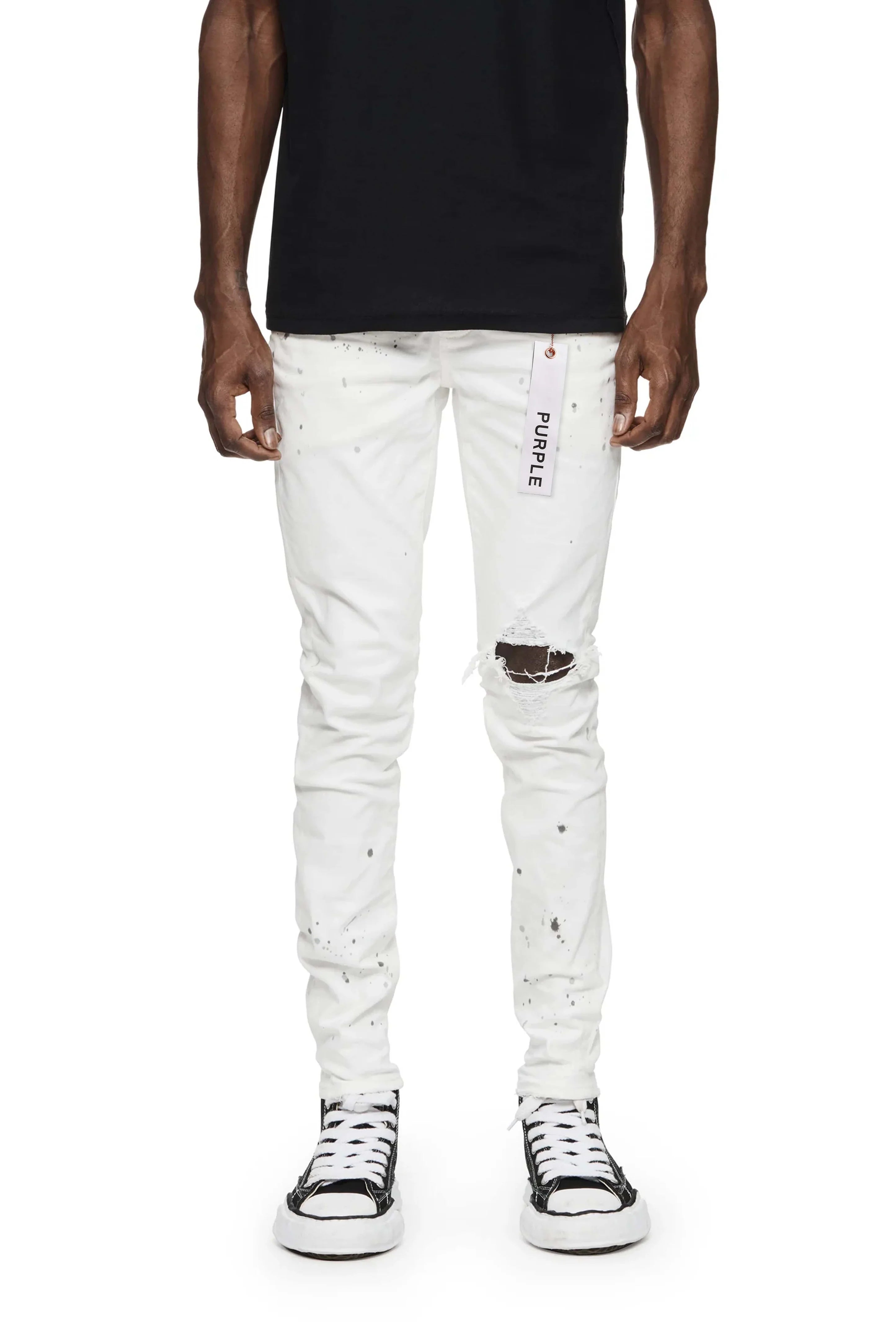 Purple Brand Purple Brand Paint Blowout Denim Pants White P001 OWPB122