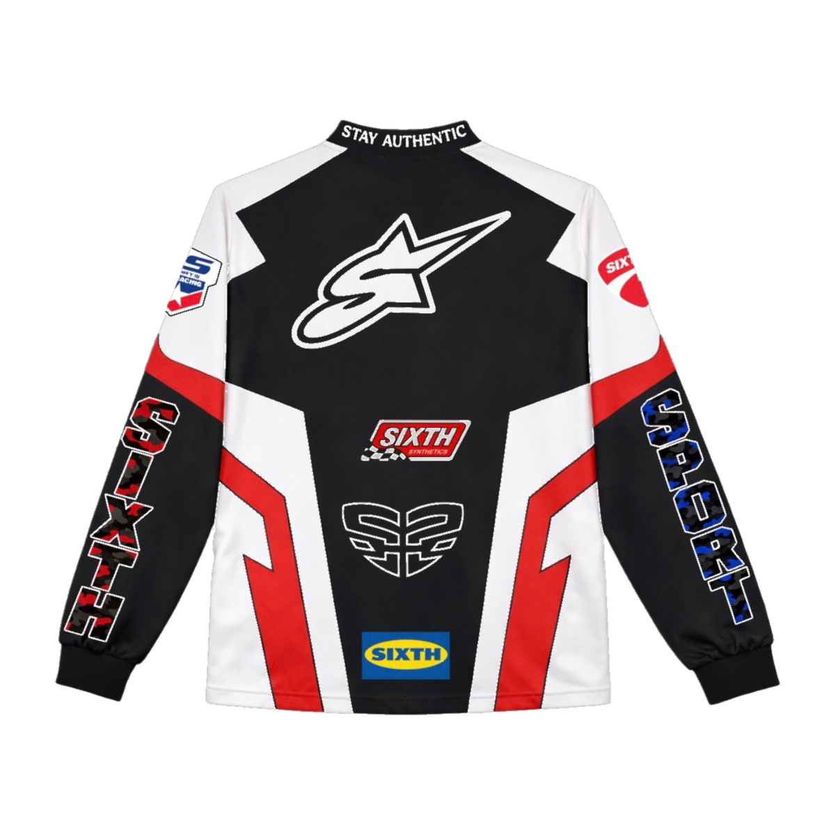 Sixth Society Racing Jersey In Navy / Red / White