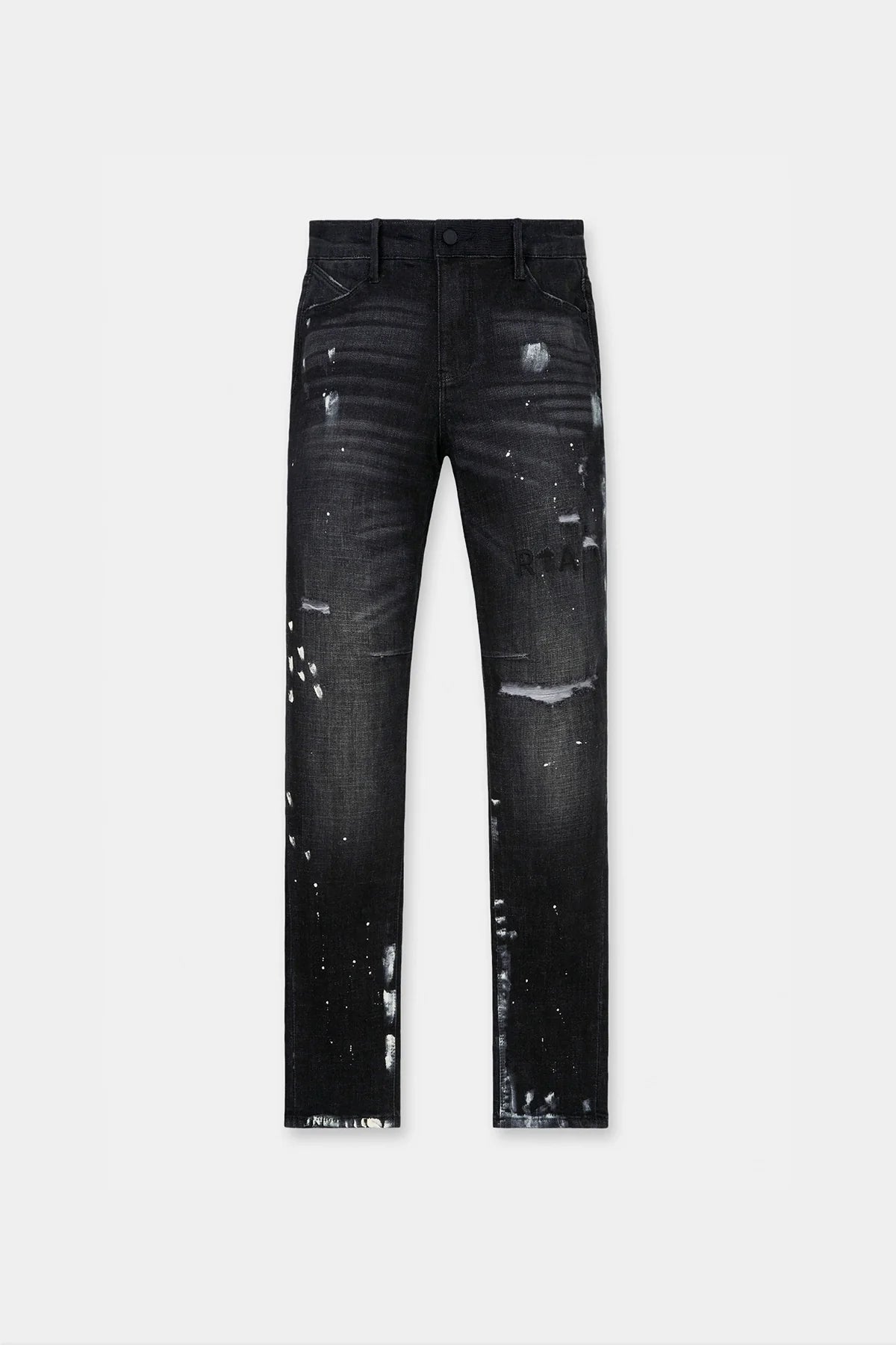 RtA Clayton Distressed Charcoal Paint Jeans (MH24D623-B1182CHSPL)