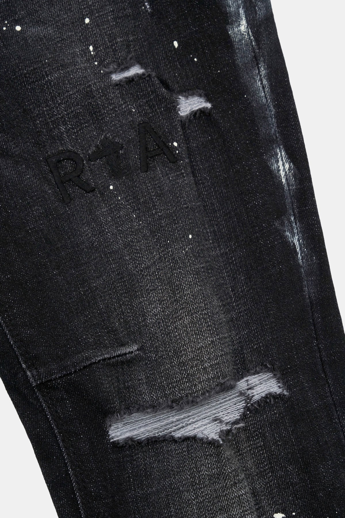 RtA Clayton Distressed Charcoal Paint Jeans (MH24D623-B1182CHSPL)
