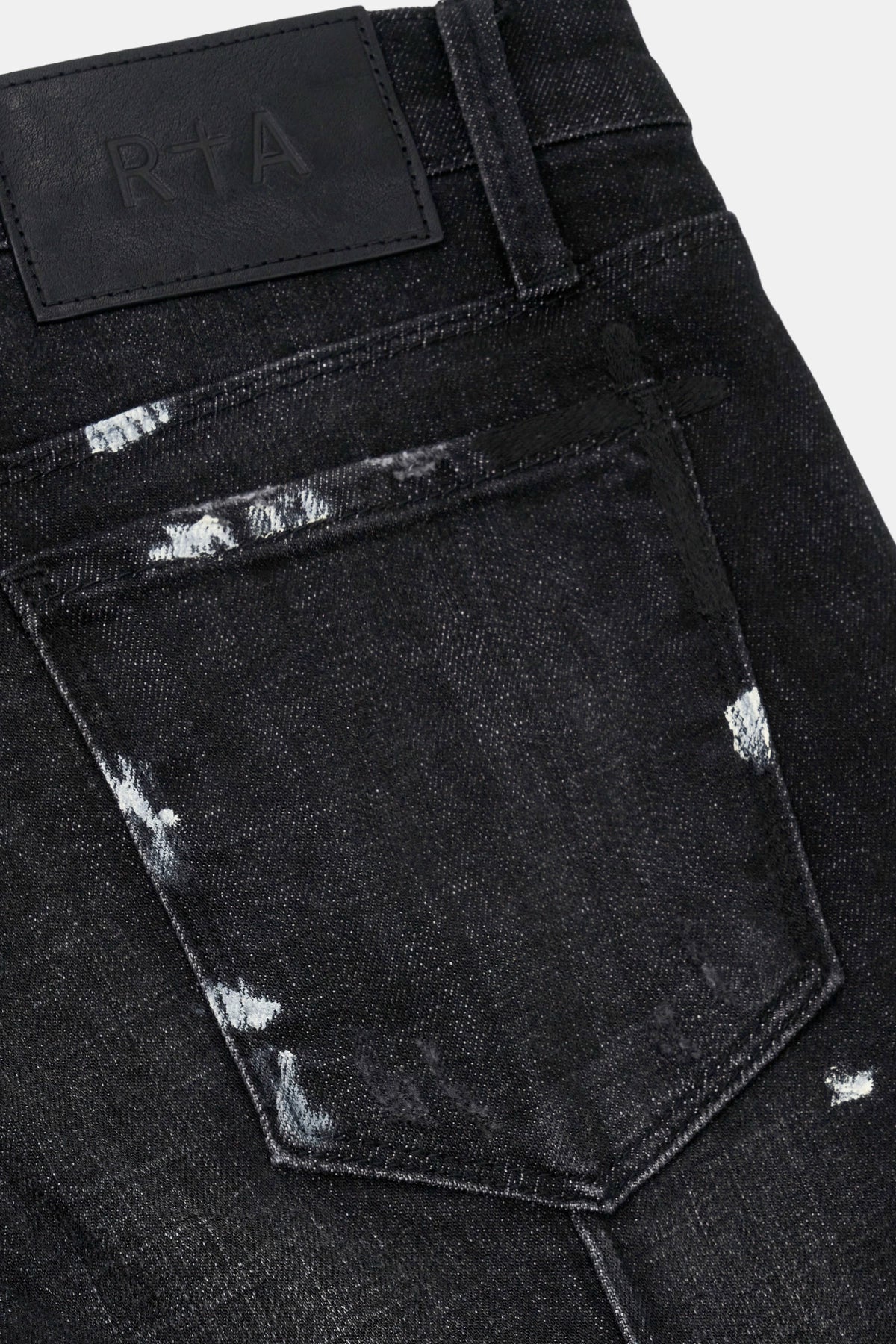 RtA Clayton Distressed Charcoal Paint Jeans (MH24D623-B1182CHSPL)