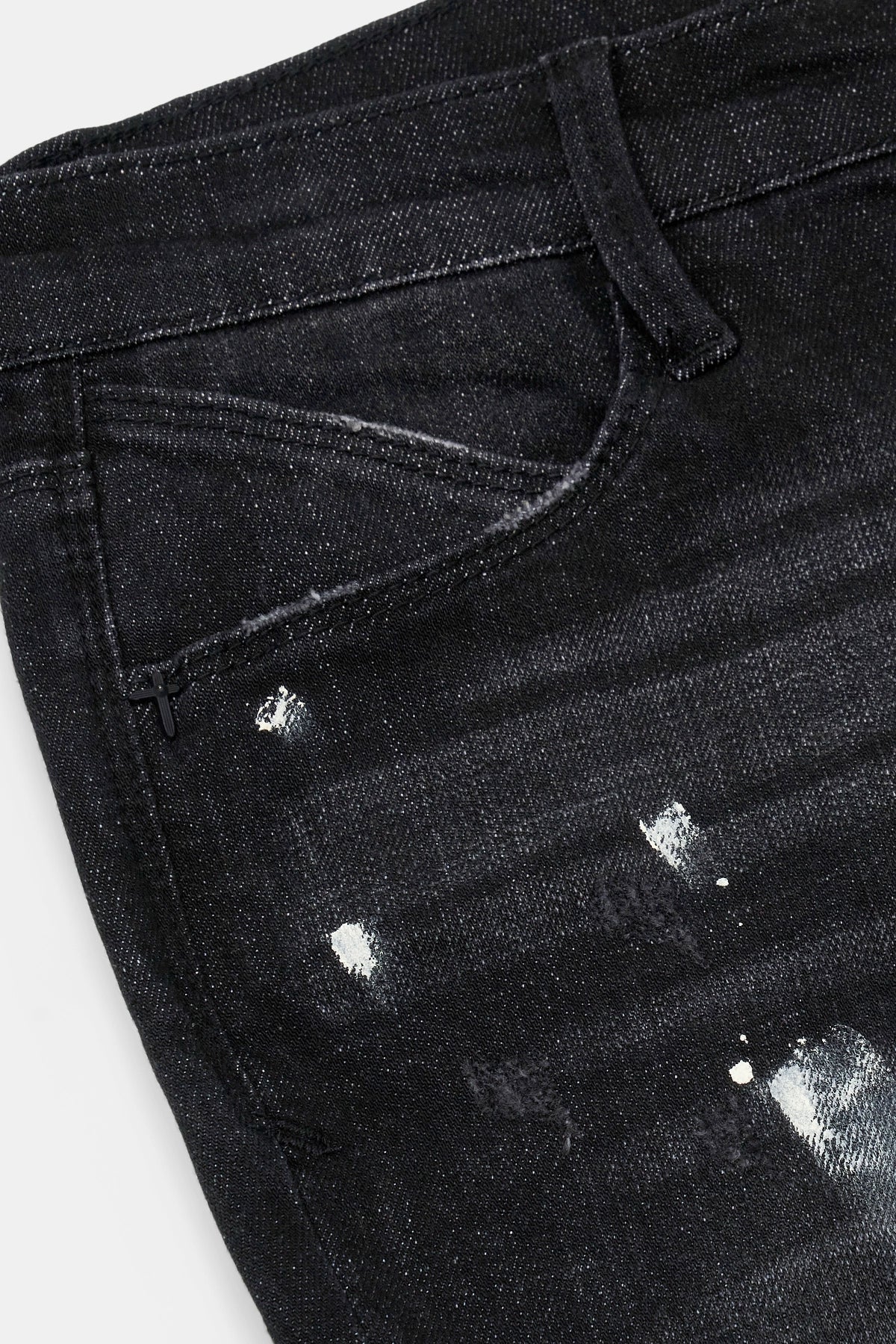 RtA Clayton Distressed Charcoal Paint Jeans (MH24D623-B1182CHSPL)