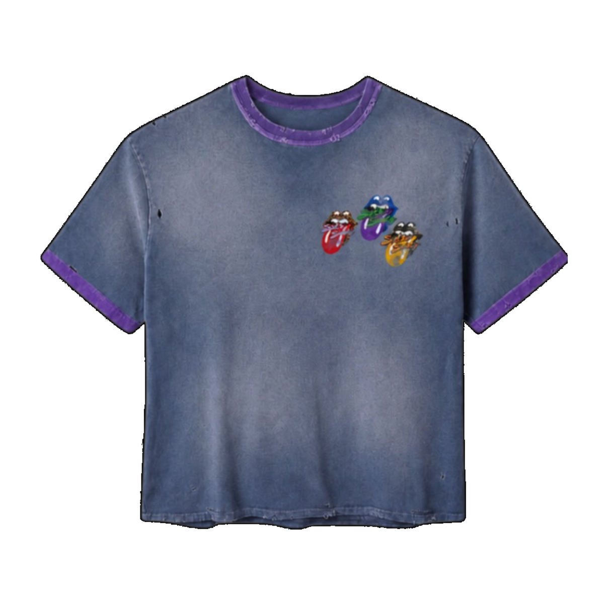 Sixth Society Triple Licks Short Sleeve T-Shirt In Blue