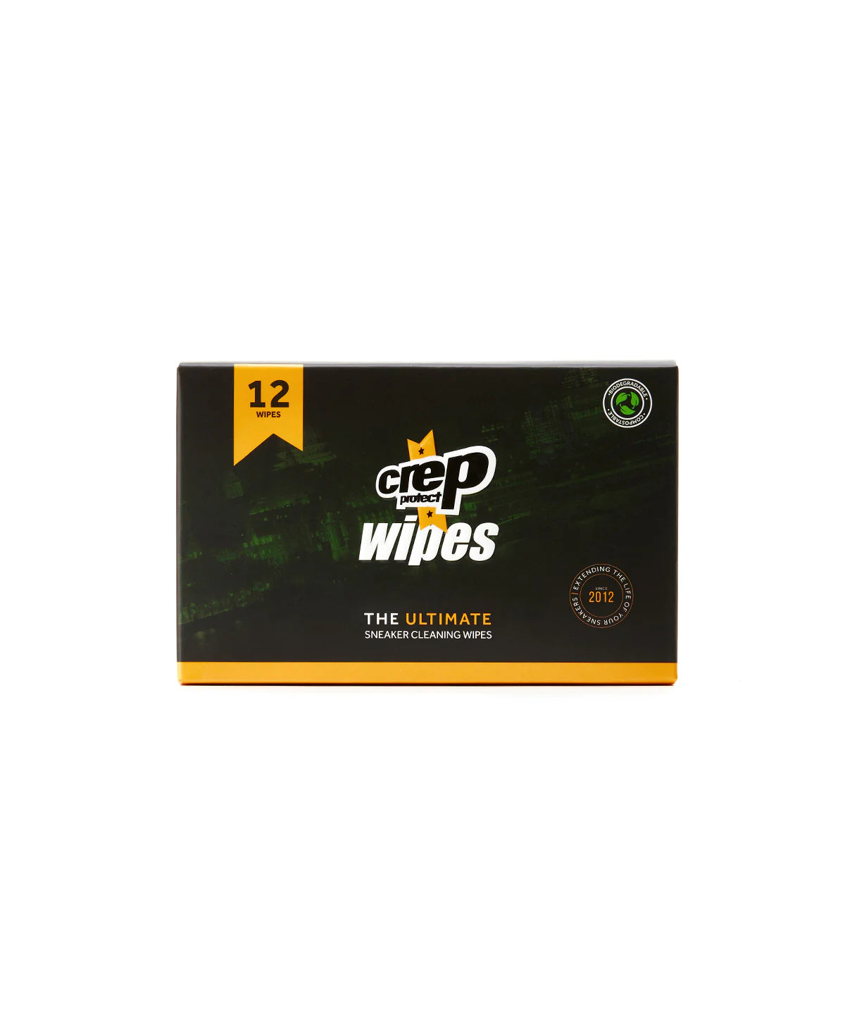 Crep Protect Shoe Wipes: Biodegradable, Dual-Sided Sneaker Cleaning Wipes for Quick Dirt & Scuff Removal - Individually Wrapped (Pack of 12)