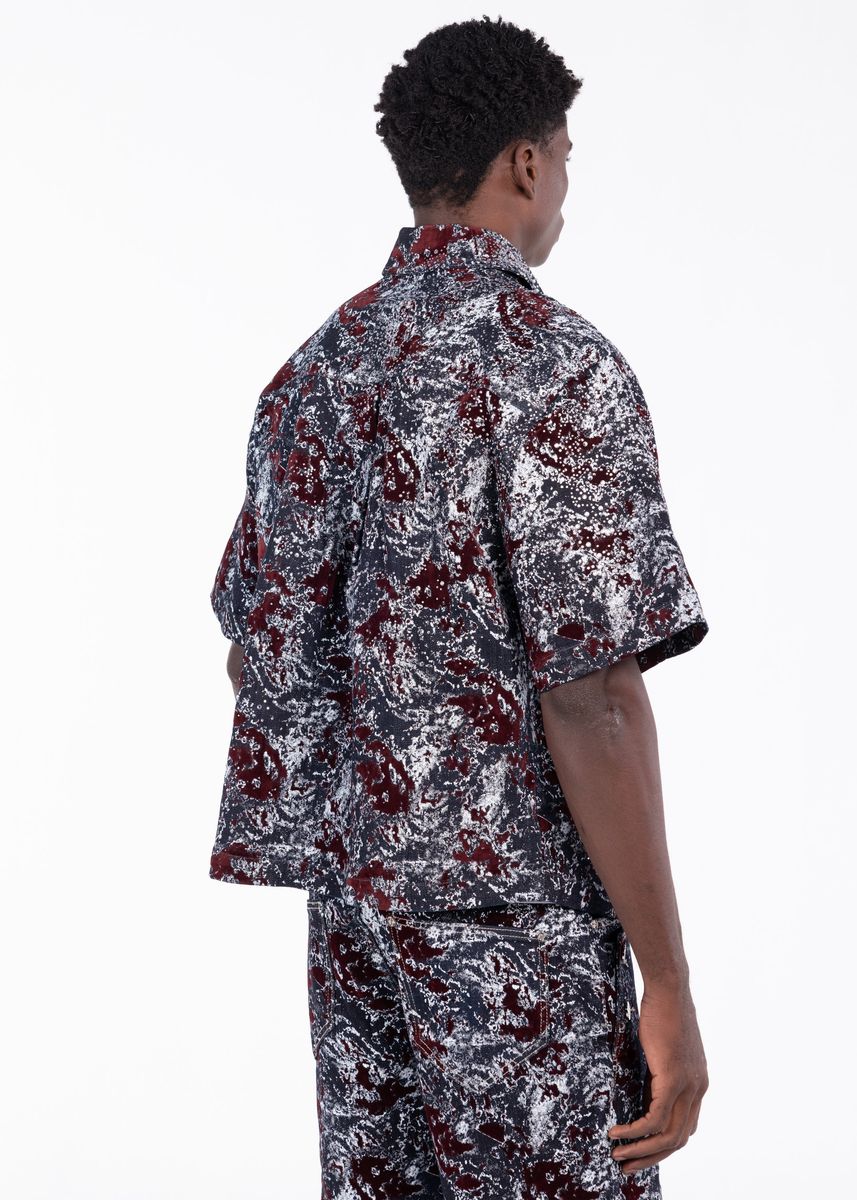 Guapi Wine Red Laser Velvet Shirt