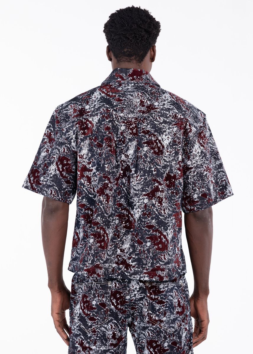 Guapi Wine Red Laser Velvet Shirt