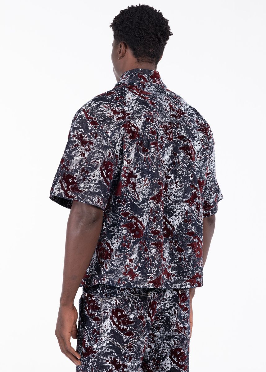 Guapi Wine Red Laser Velvet Shirt