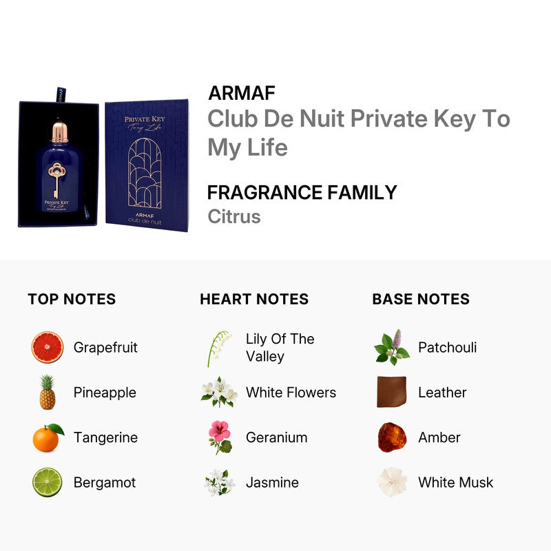 ARMAF Club De Nuit Private Key To My Life 3.4 Fl. Oz. Unisex