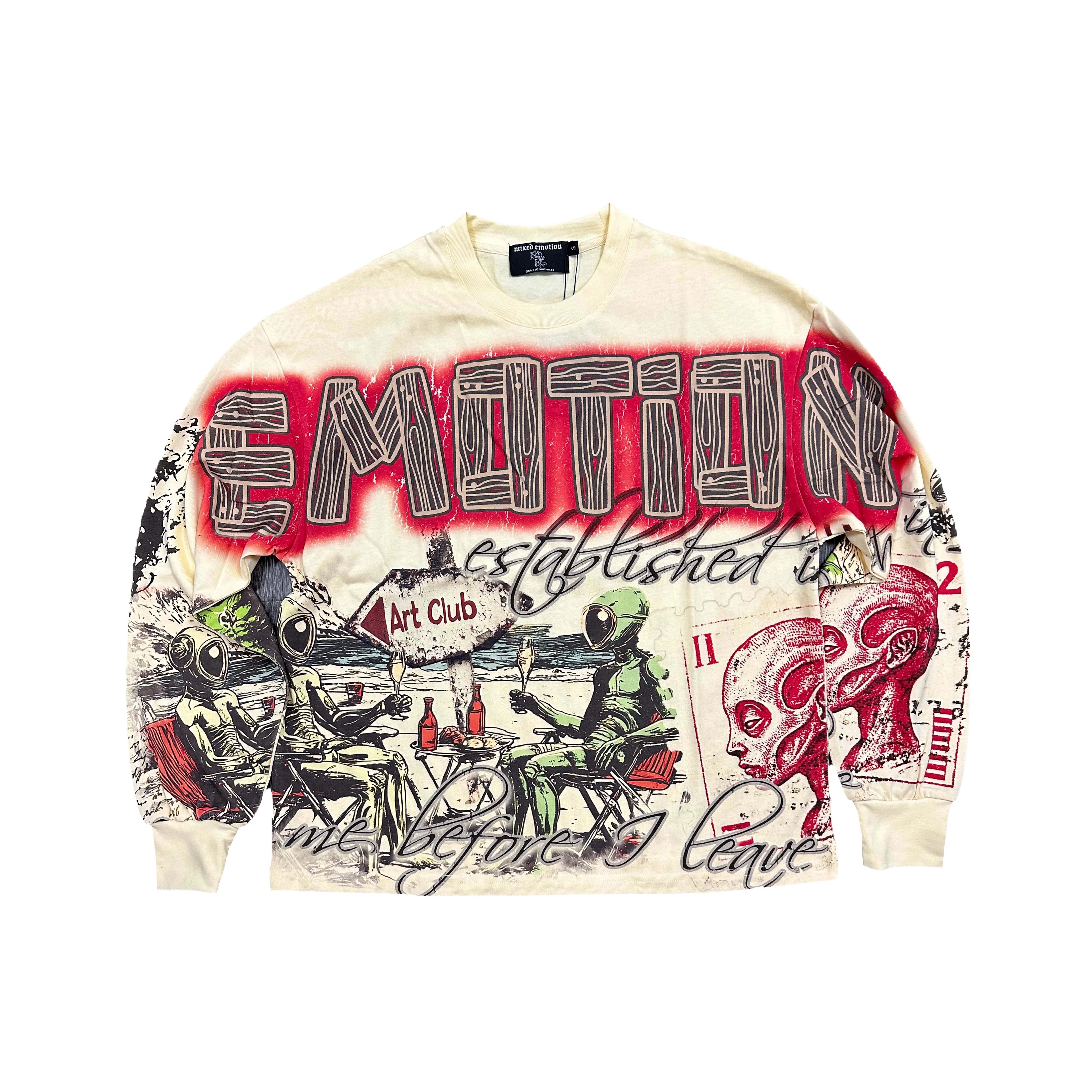 Mixed Emotion Cream Art Club Long Sleeve T-Shirt