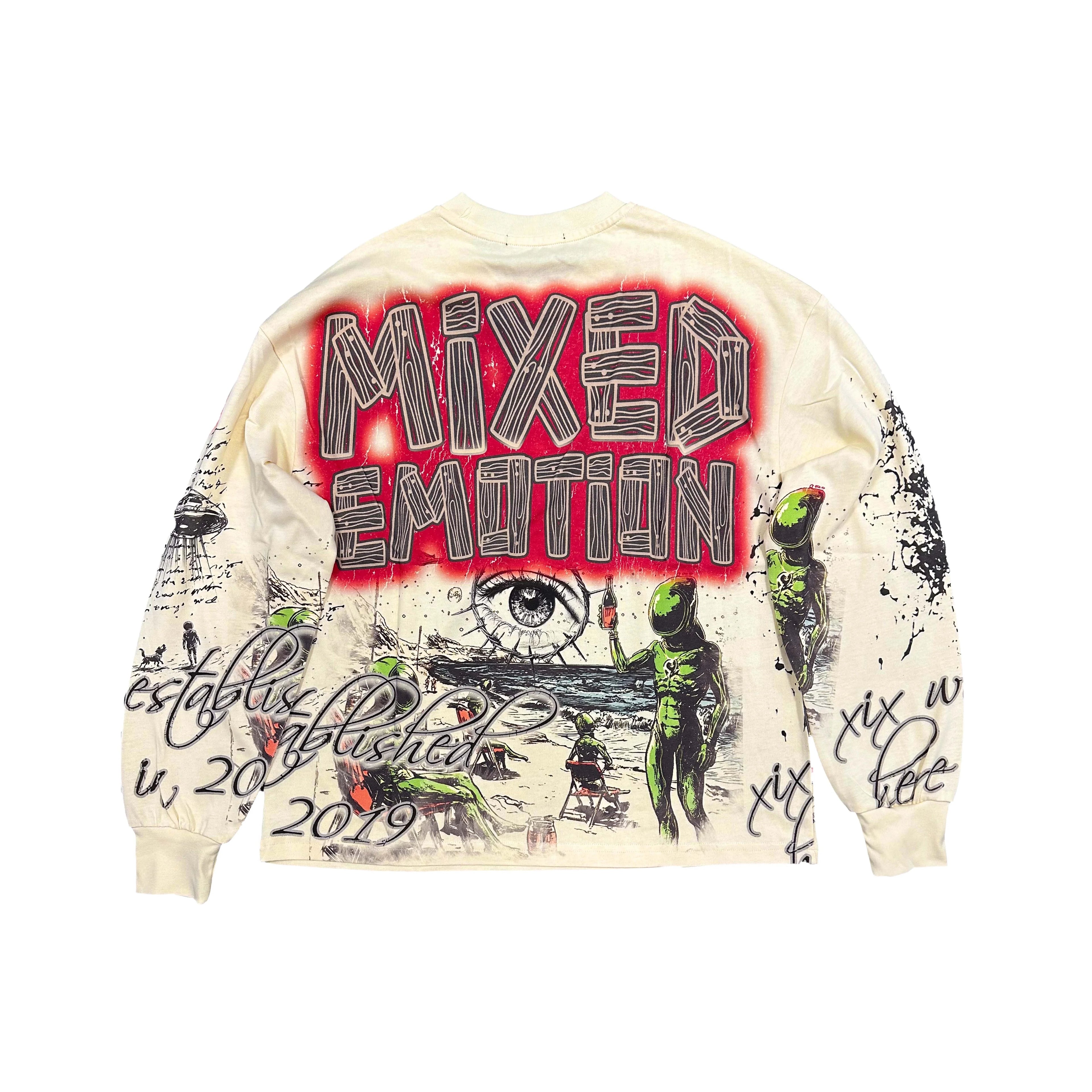 Mixed Emotion Cream Art Club Long Sleeve T-Shirt