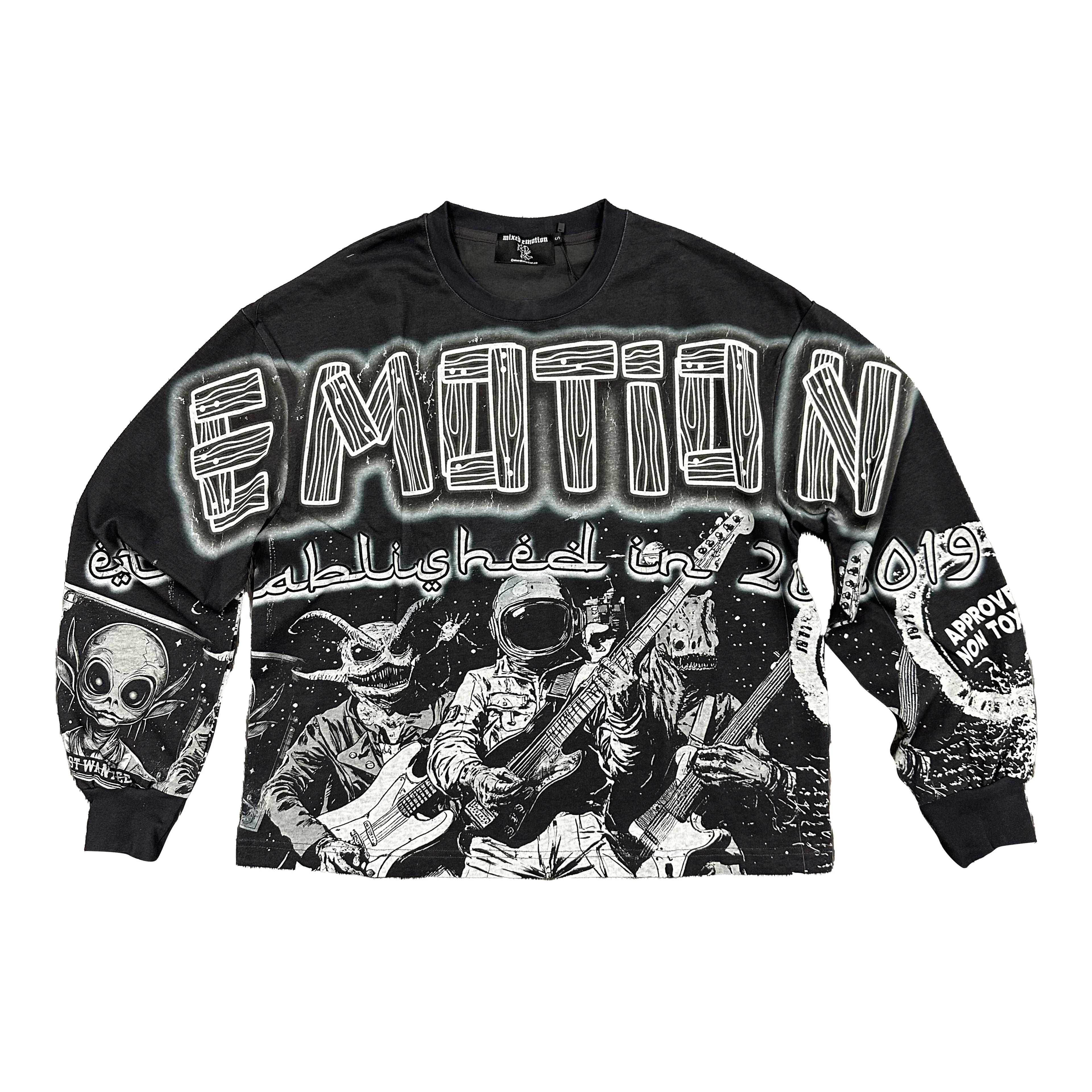 Mixed Emotion Astro Grey Long Sleeve Shirt