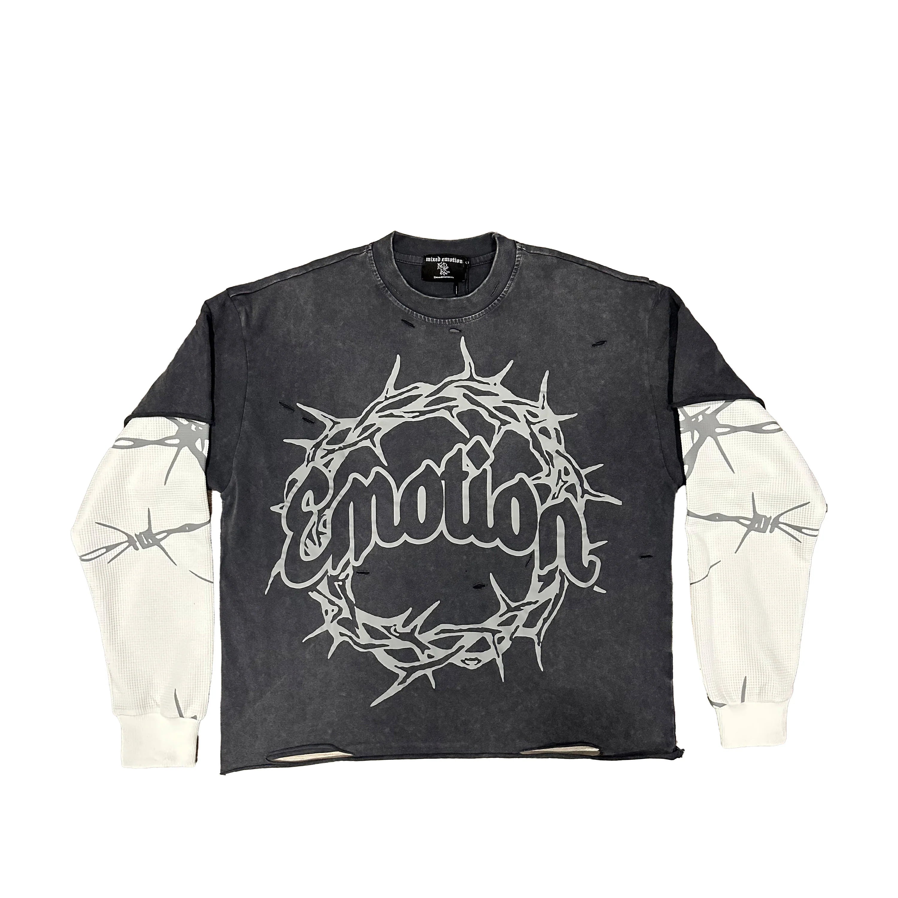 Mixed Emotion Barbed Wire Thermal Long Sleeve Shirt