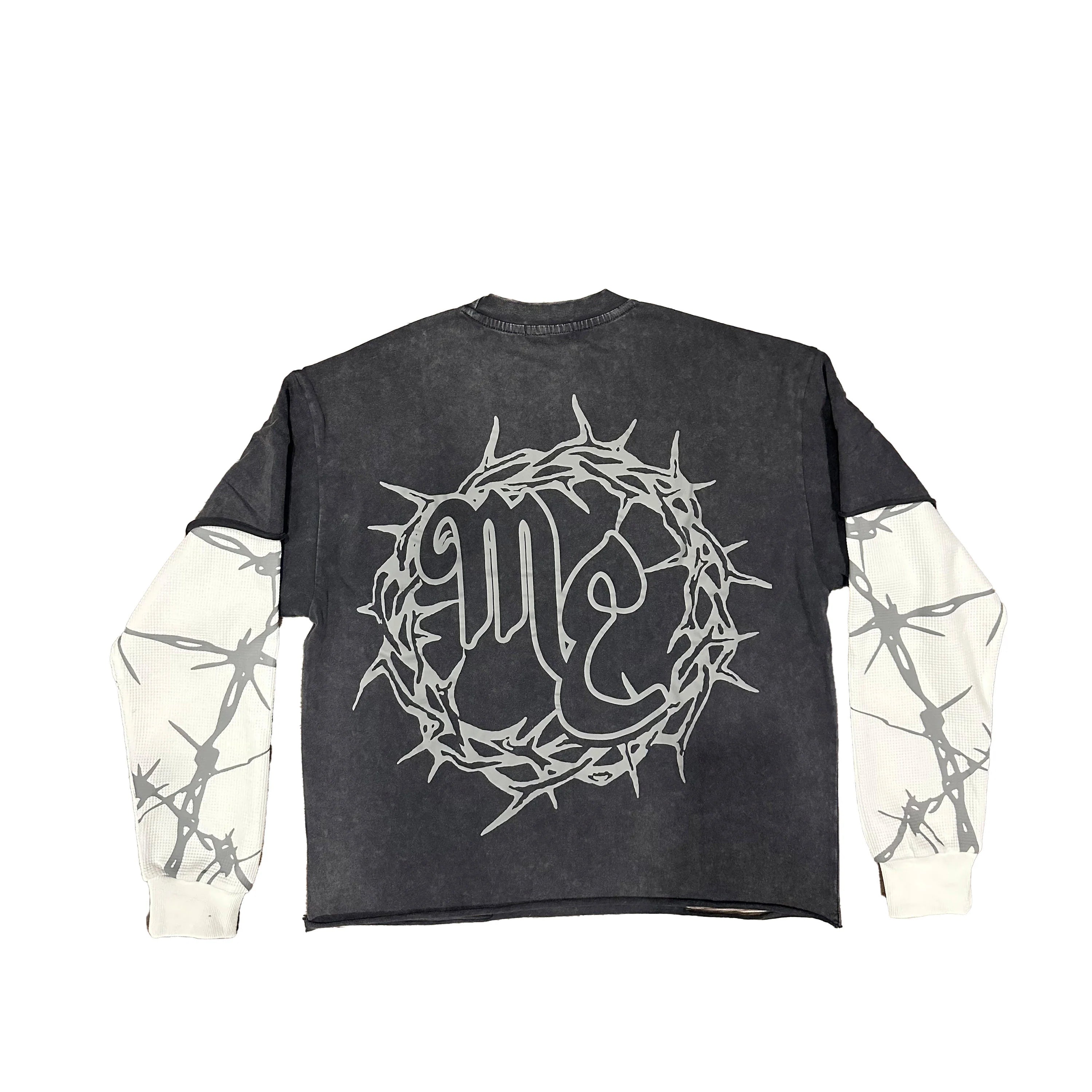 Mixed Emotion Barbed Wire Thermal Long Sleeve Shirt