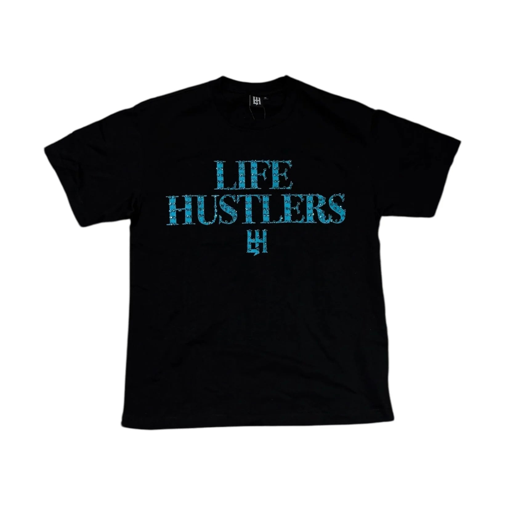 Life Hustlers Brand “Basic Tee ” Black Aqua T-Shirt