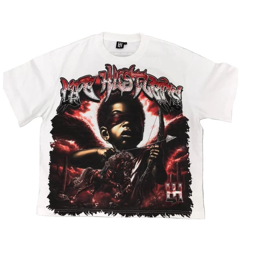 Life Hustlers Brand Warrior Girl White/Red T-Shirt