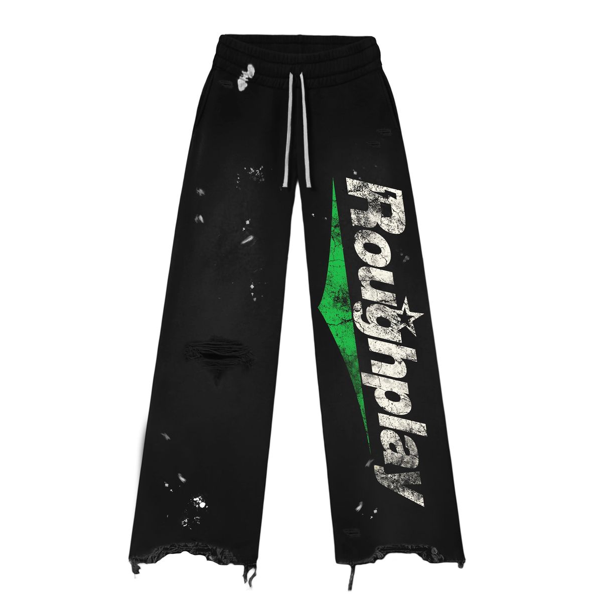RoughPlay Flare Sweatpants In Black / Green