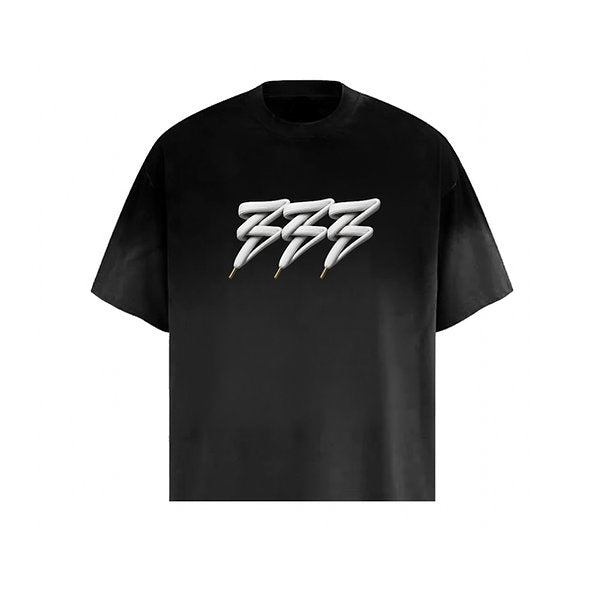 333 3eyevision Don't Be Afraid White Laces T-Shirt In Black