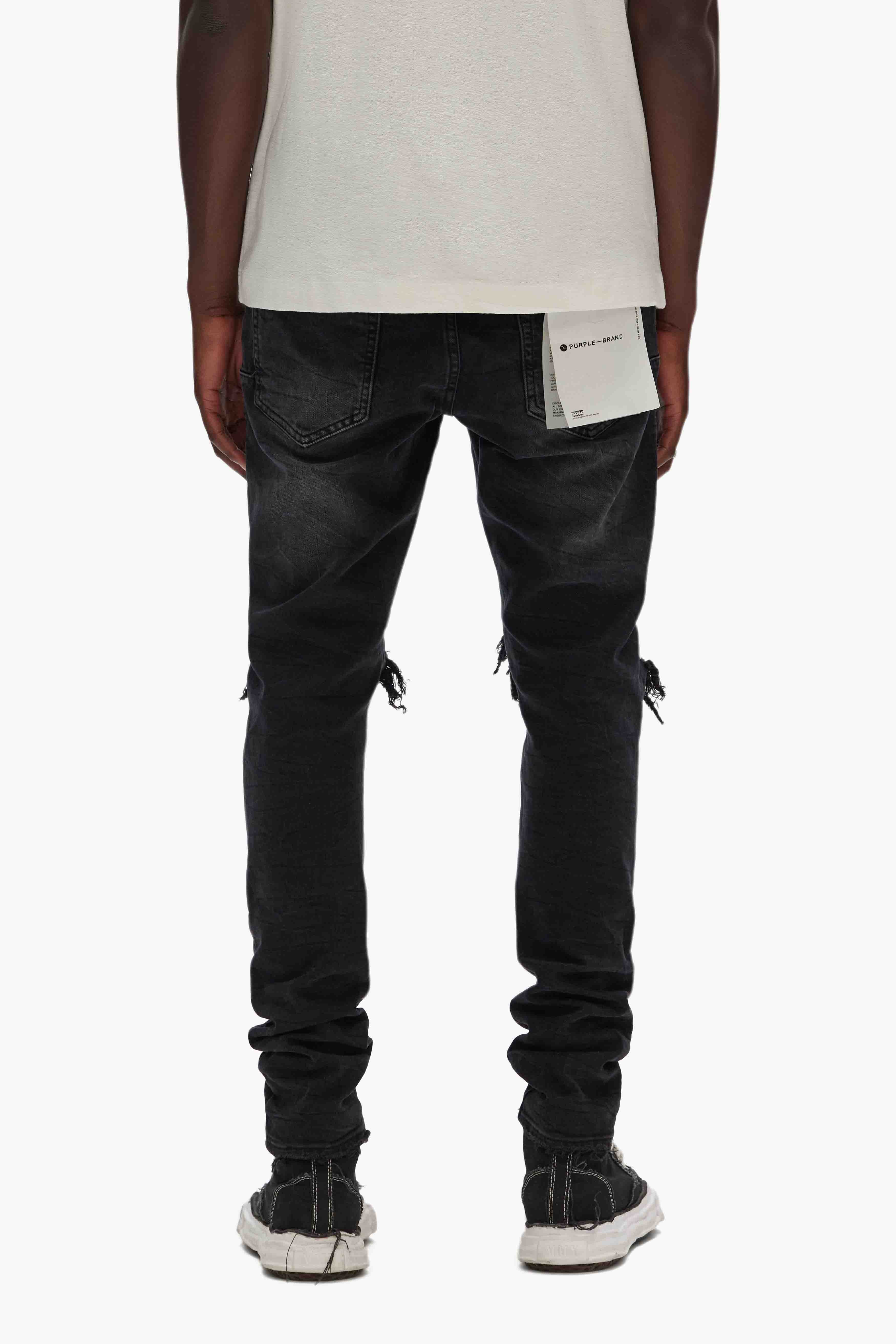 Purple Brand Jeans Wash Blowout Jeans In Black P002-BLB