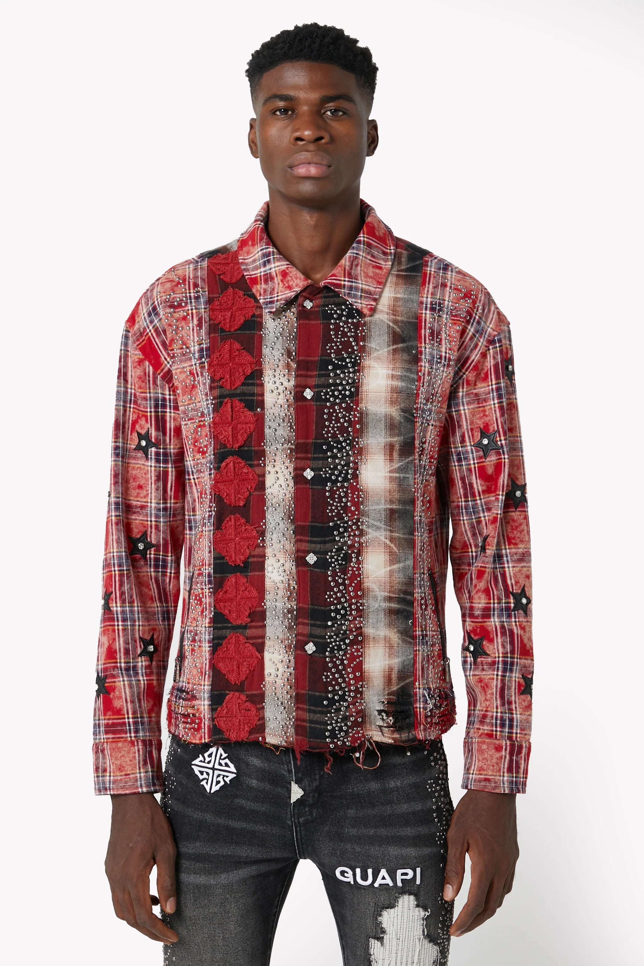 Guapi Blood Red Patch Flannel Shirt