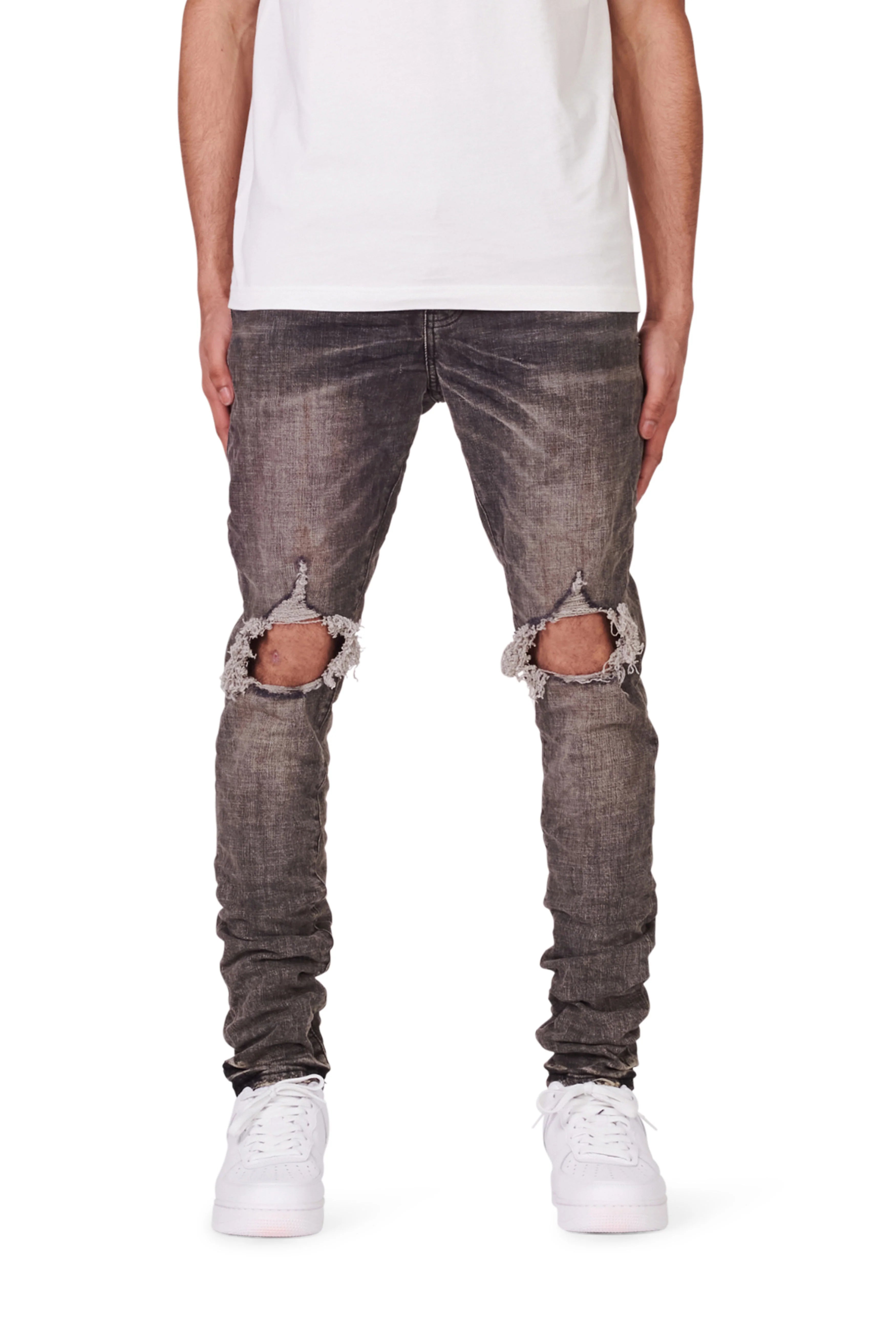 Purple Brand P002 Grey Dirty Blowout Jeans (P002-GEB)