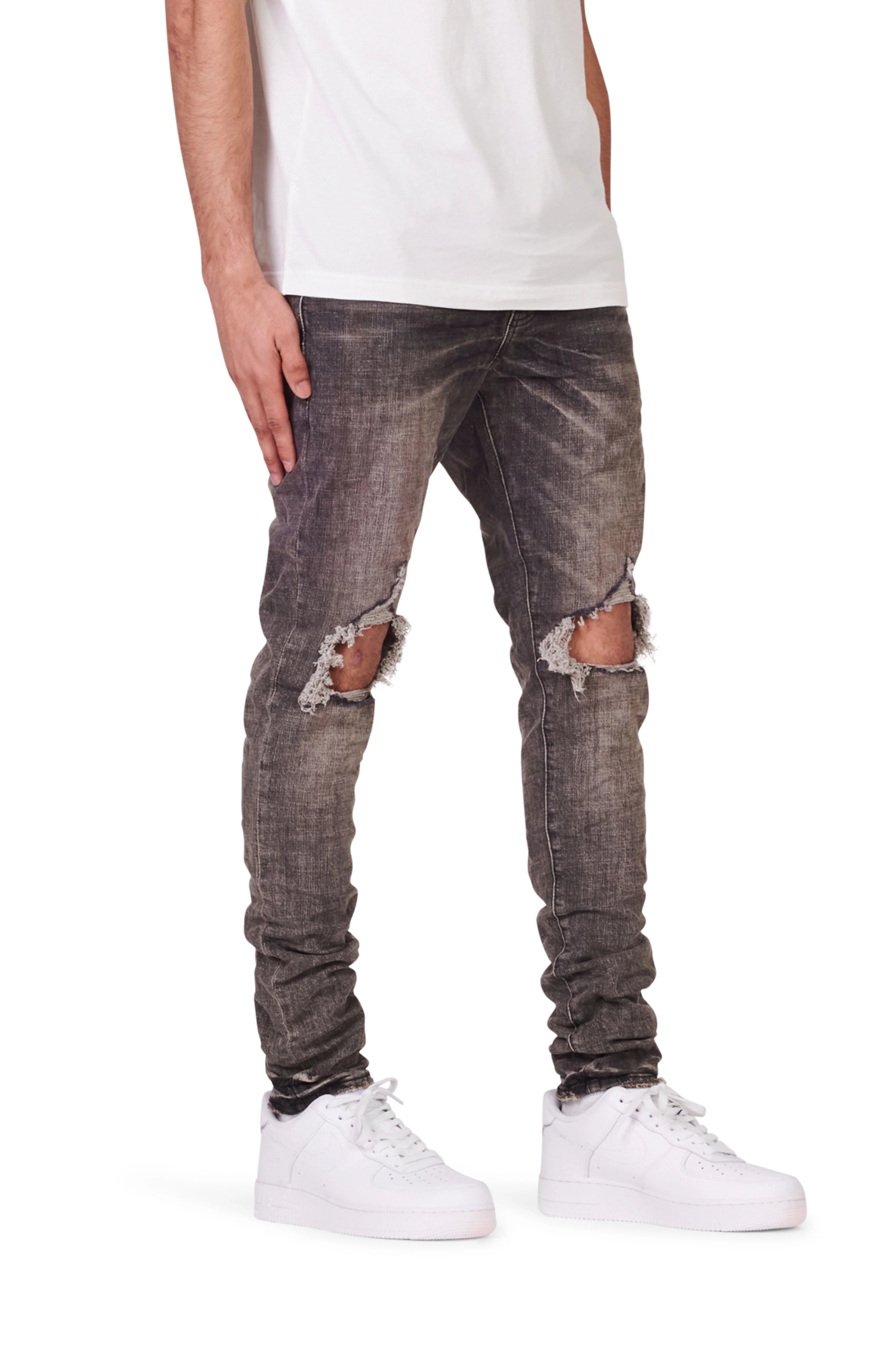Purple Brand P002 Grey Dirty Blowout Jeans (P002-GEB)
