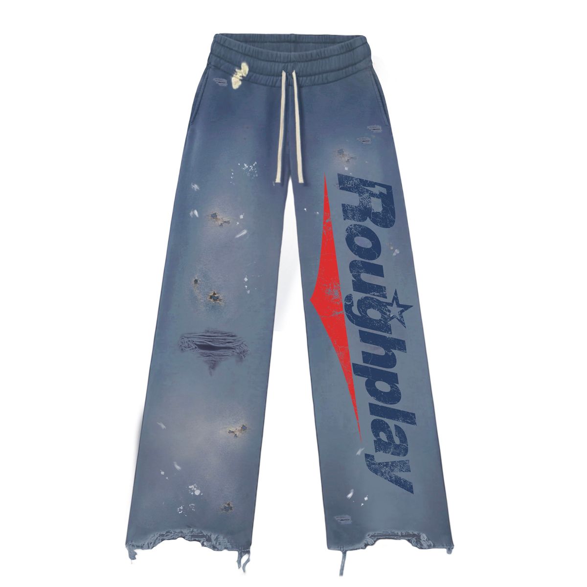 RoughPlay Flare Sweatpants In Blue / Red