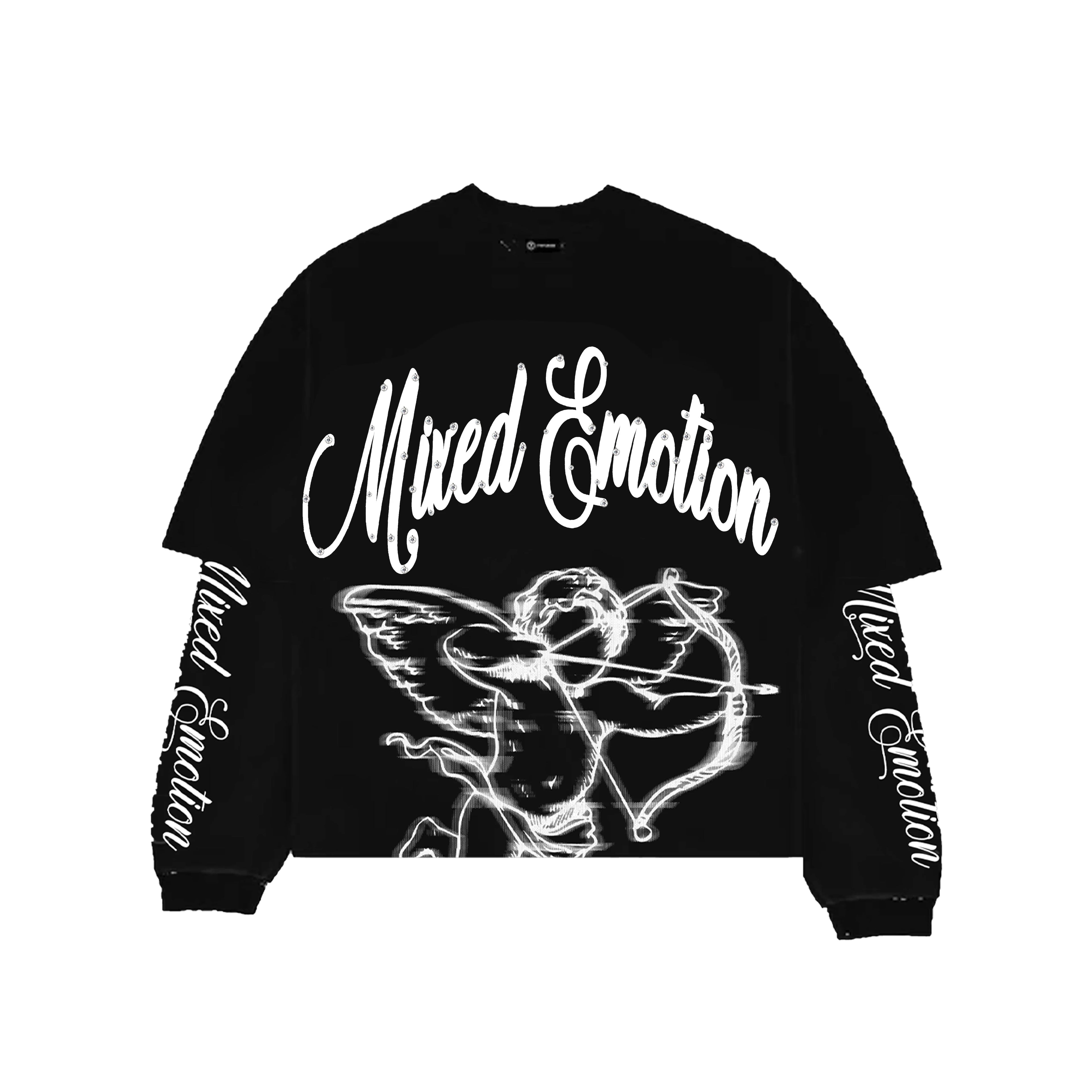 Mixed Emotion Black Blur Thermal Long Sleeve Shirt