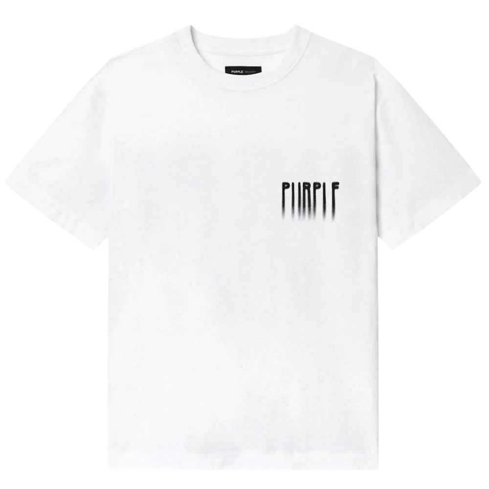 Purple Brand Blurred T-Shirt In White P104-TBWB325