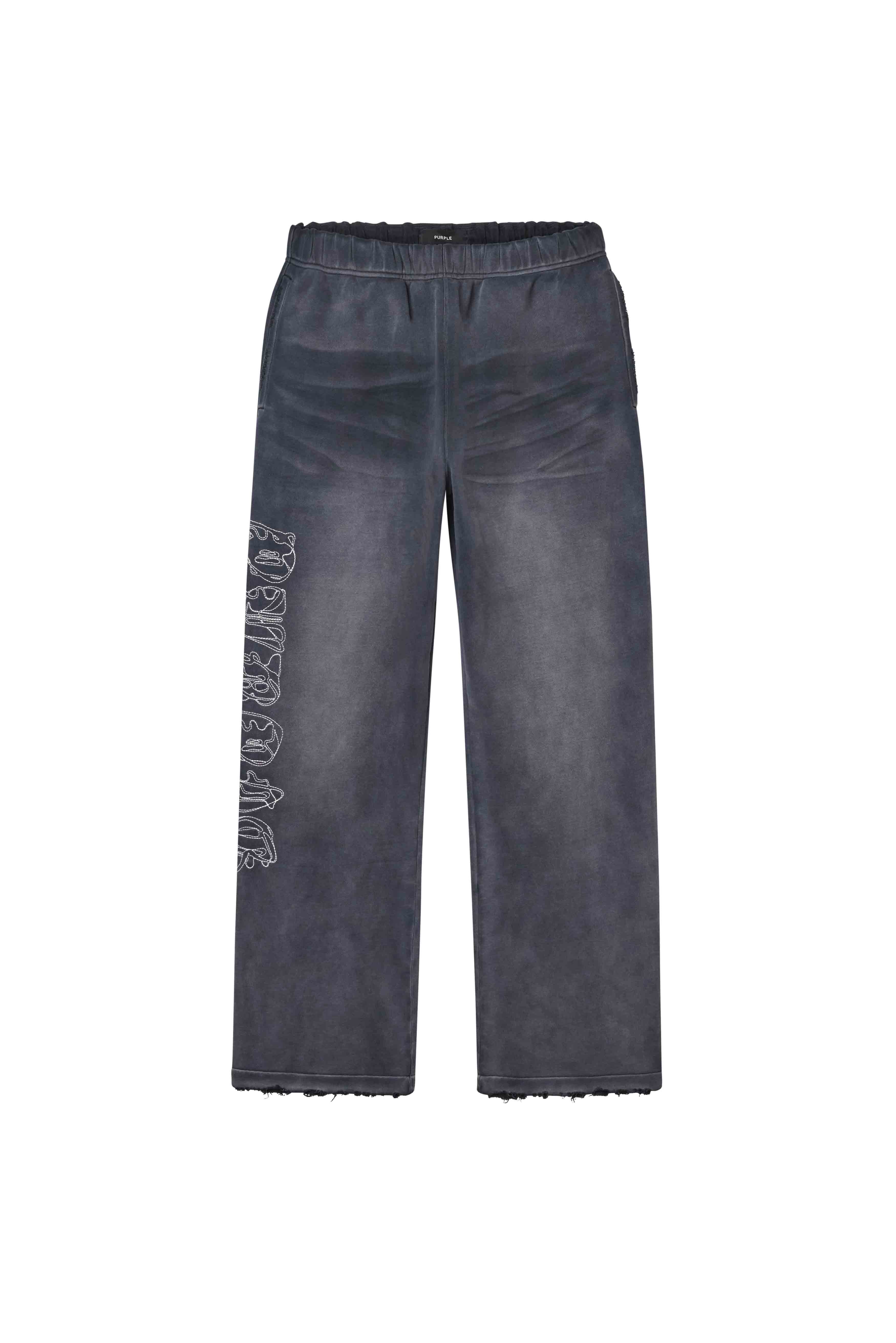 Purple Brand Outline Sweatpant In Black M4181-HFBG425