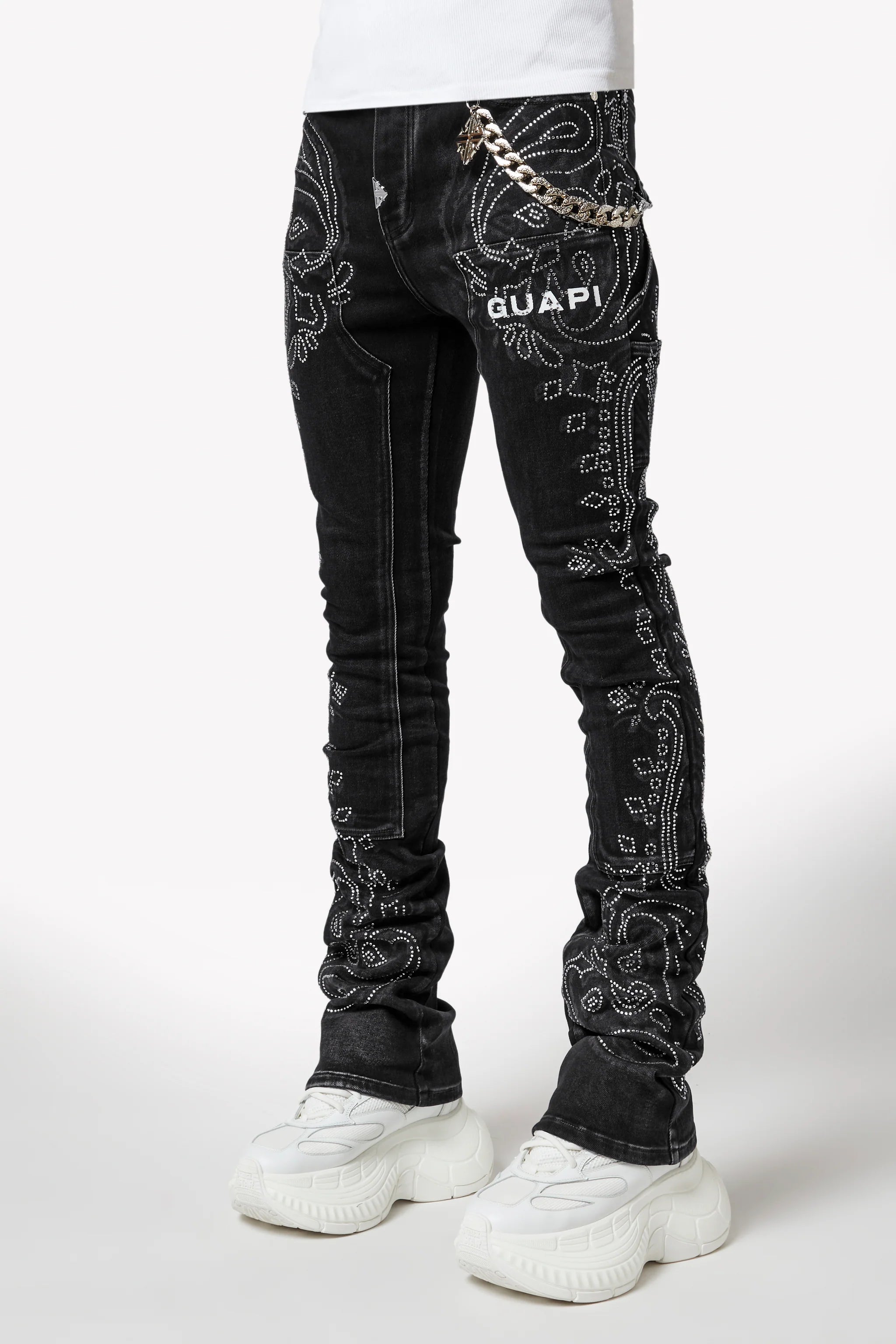Guapi Vintage Black Paisley Denim