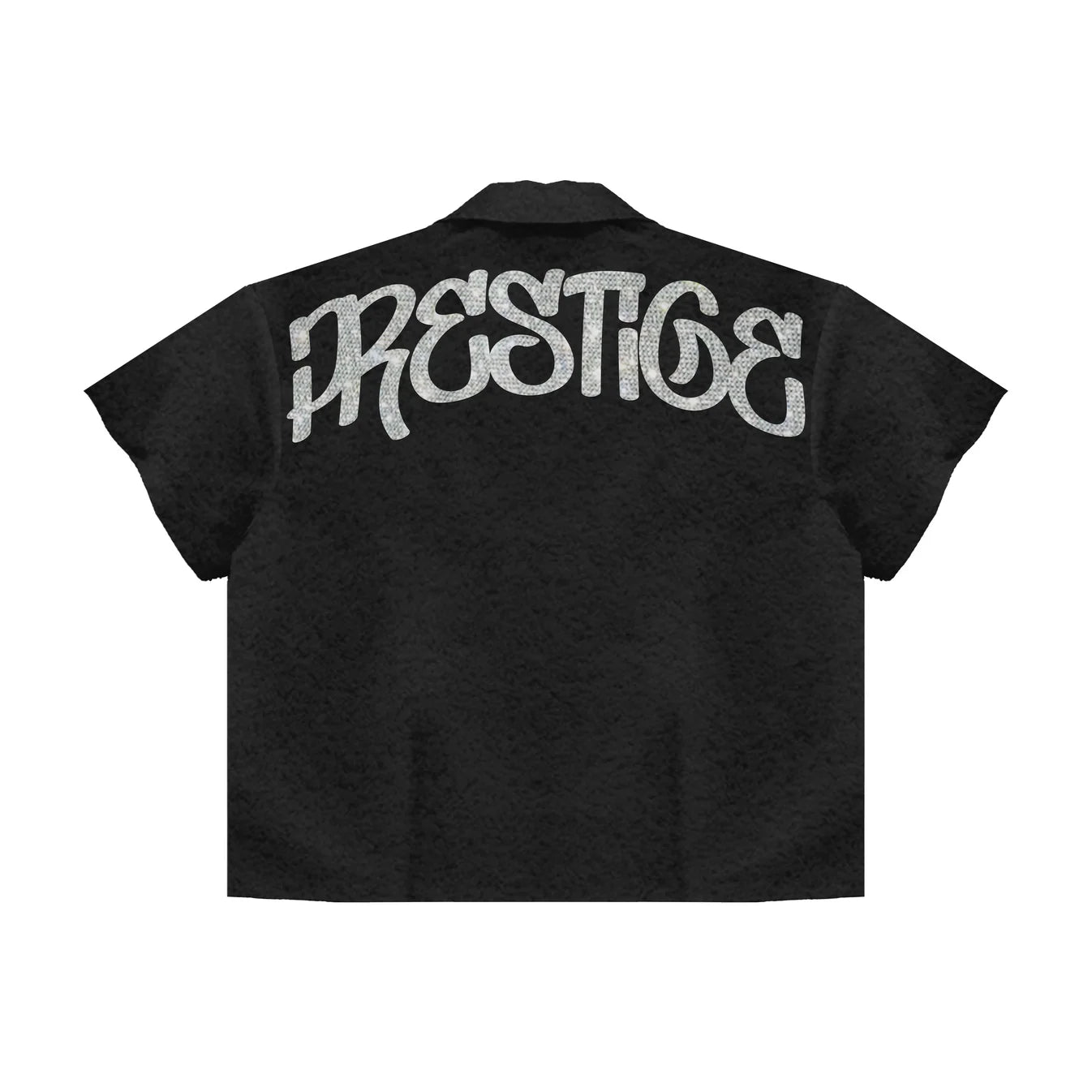 Prestige Rhinestone Button-Up Shirt In Black