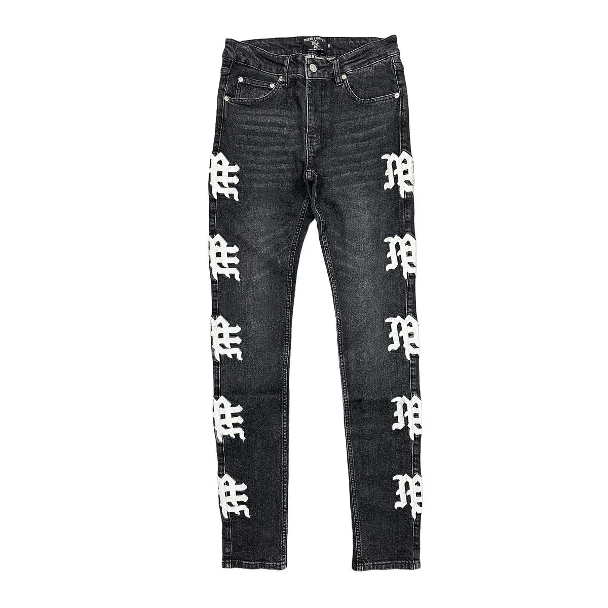 Mixed Emotion Monogram Denim Black Wash Jean